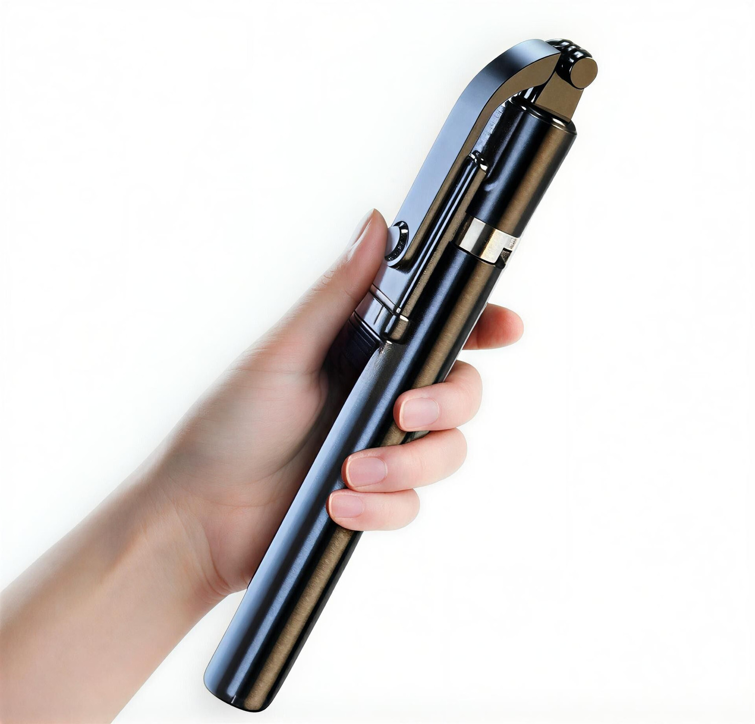 Image of BASS BLING 6.5 Ft (170 cm) Steel Selfie Stick with Tripod & Bluetooth Remote | 360 Rotatable Holder - Android & lightining Compatible Bluetooth Selfie Stick