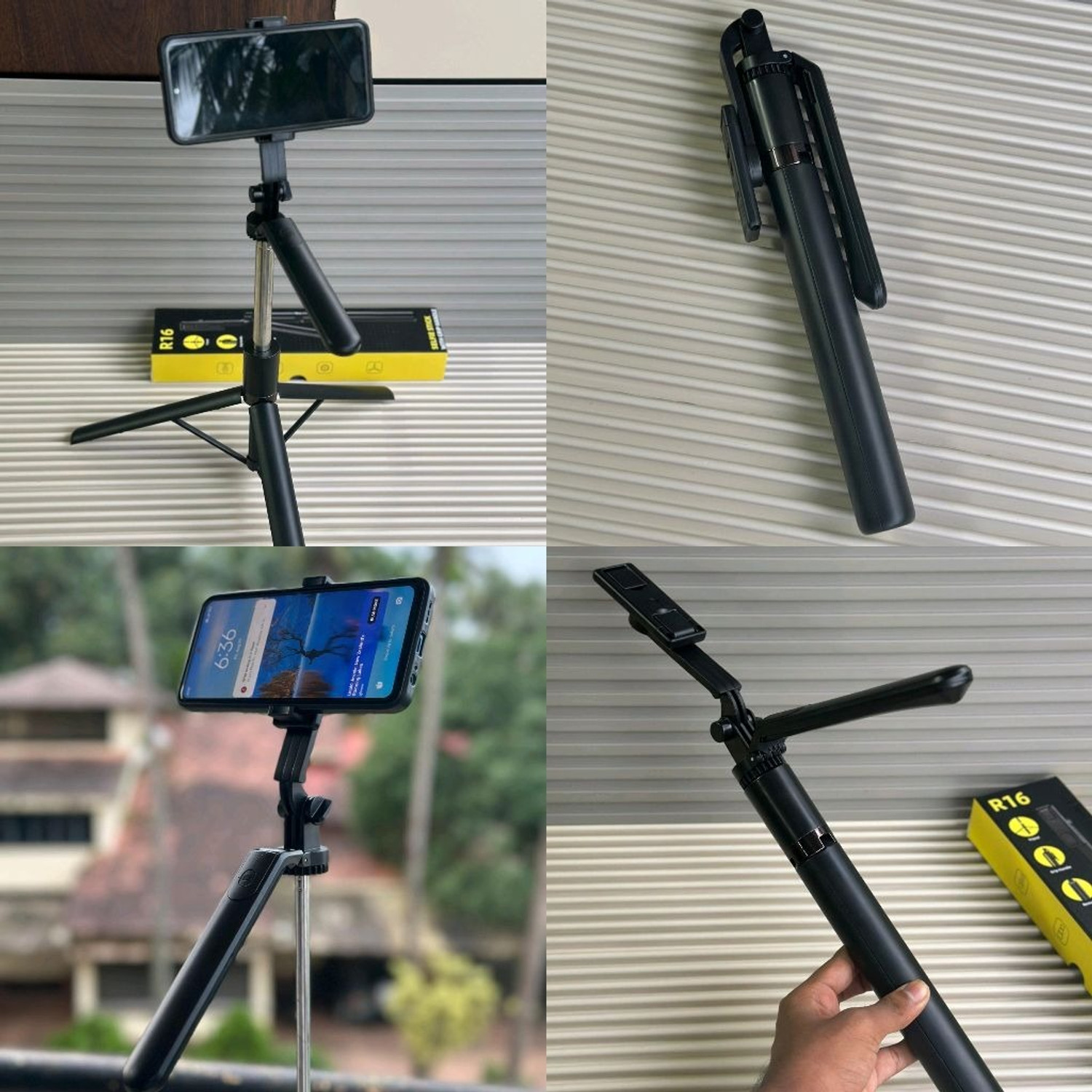 Image of FITRIC R16 1.7m Extendable Bluetooth Selfie Stick Tripod with Remote, 360 Rotation, Portable Stand for Reels, Vlogging & Video Calls Bluetooth Selfie Stick