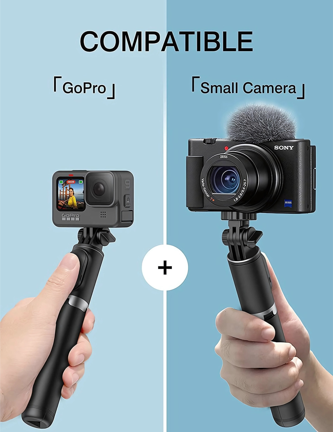 Image of NAFA 70cm Selfie Stick Tripod with LED Light & Bluetooth Remote Bluetooth Selfie Stick