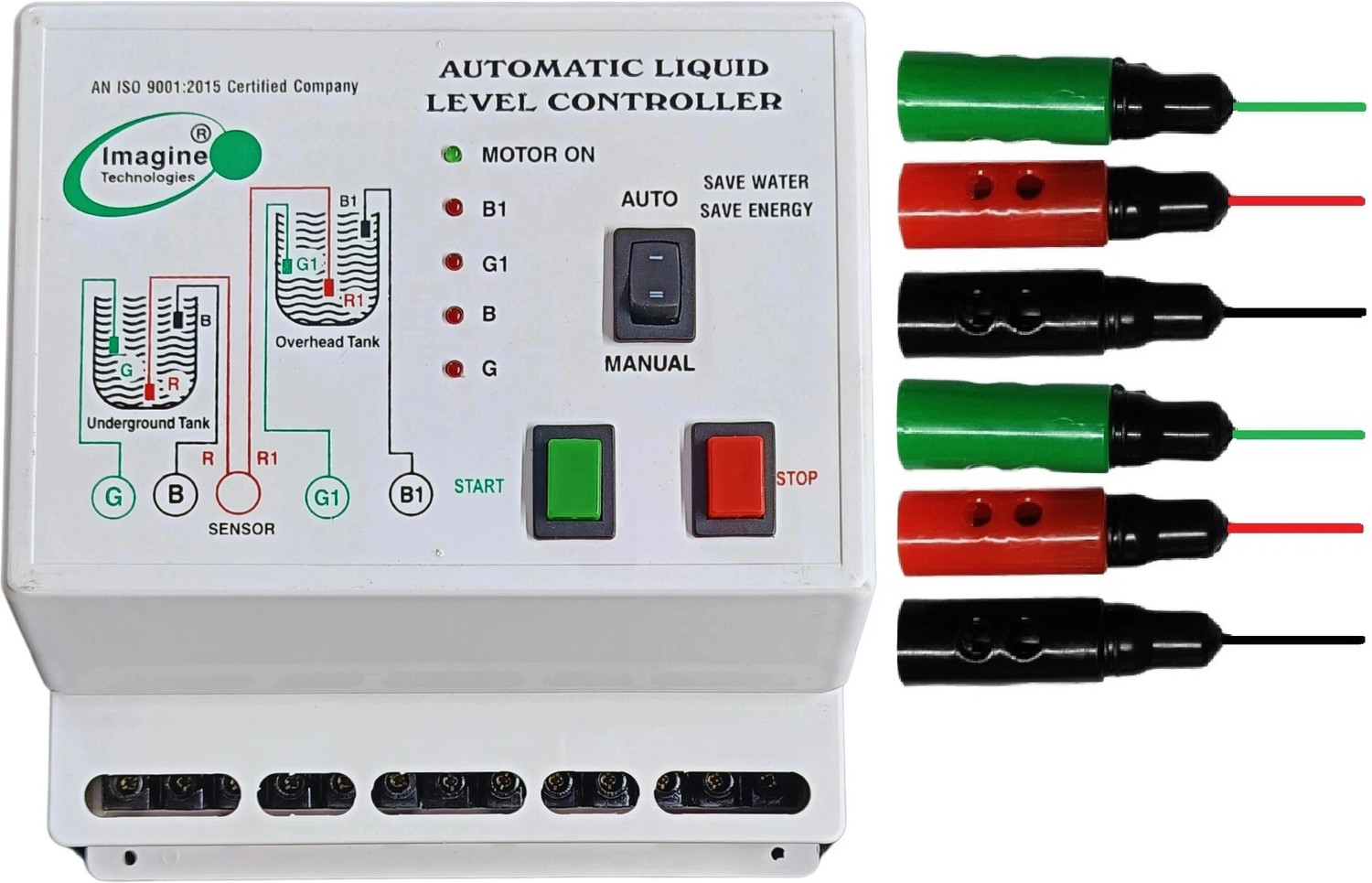 Image of Imagine Technologies Fully Automatic Water level Controller And Indicator With Sensor 1 year Warranty Wired Sensor Security System