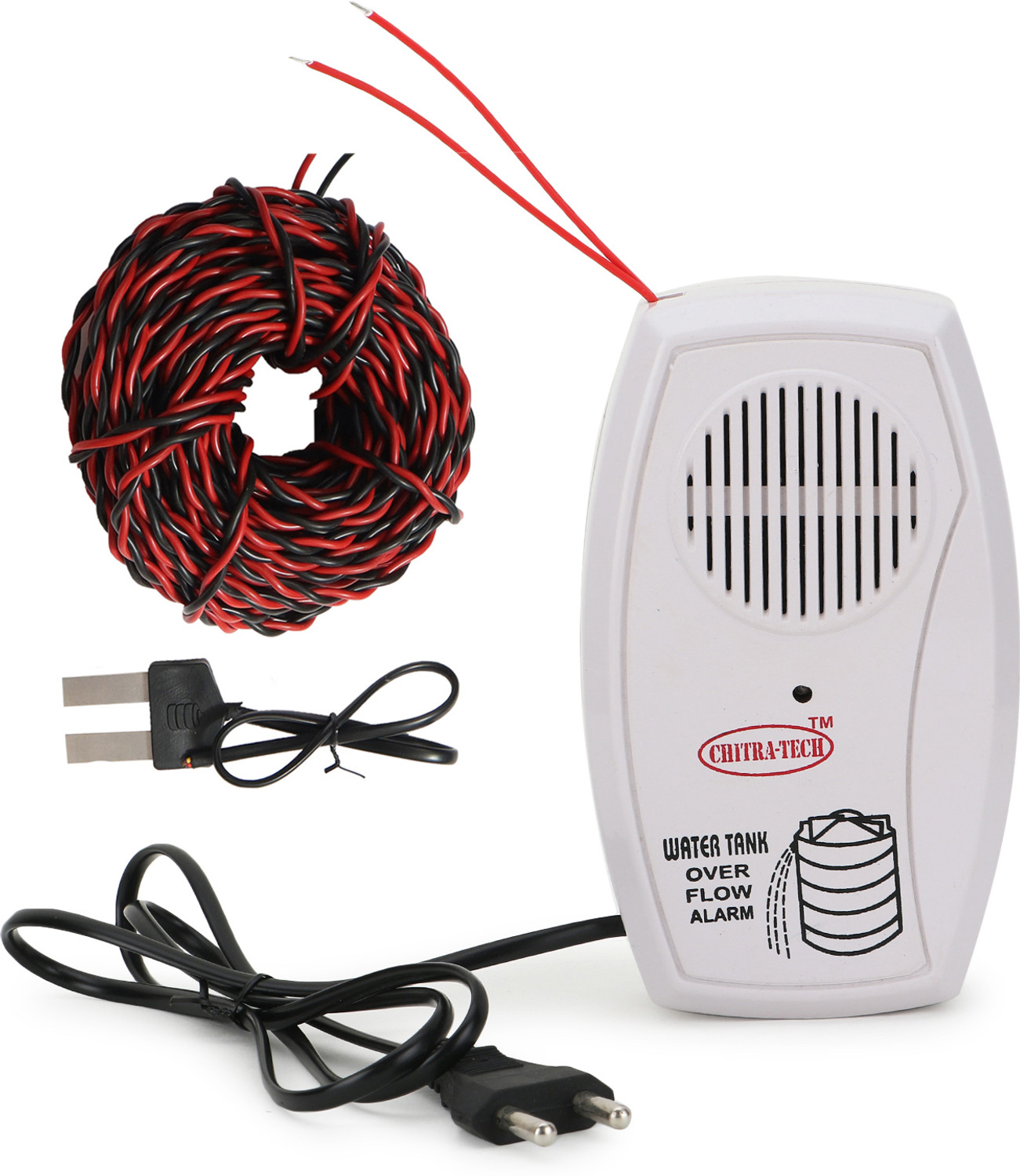 Image of CHITRATECH Water Tank Overflow Alarm in Hindi and English Language With Wire and Sensor Wired Sensor Security System