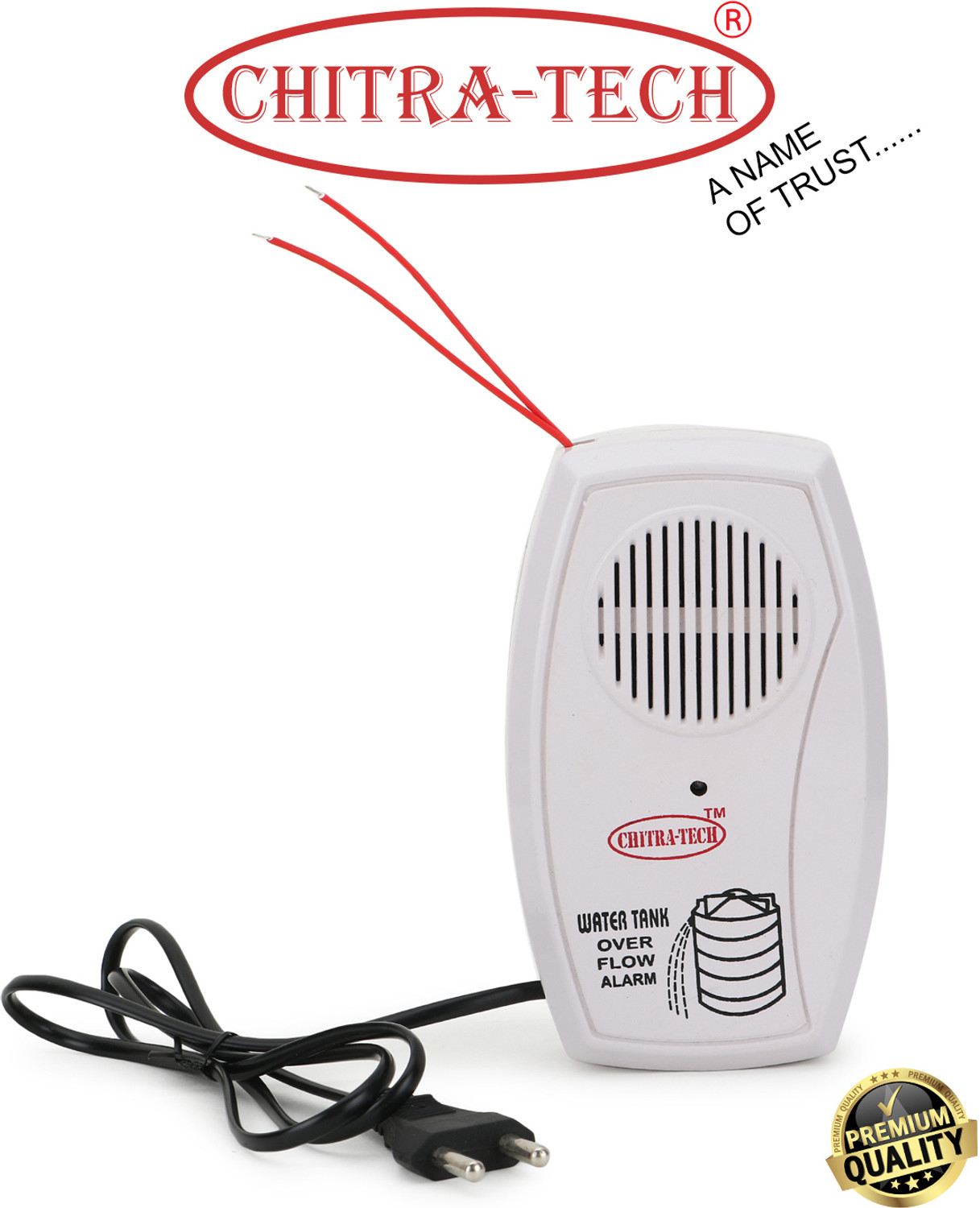 Image of CHITRATECH Water Tank Overflow Alarm in Hindi and English Language With Wire and Sensor Wired Sensor Security System