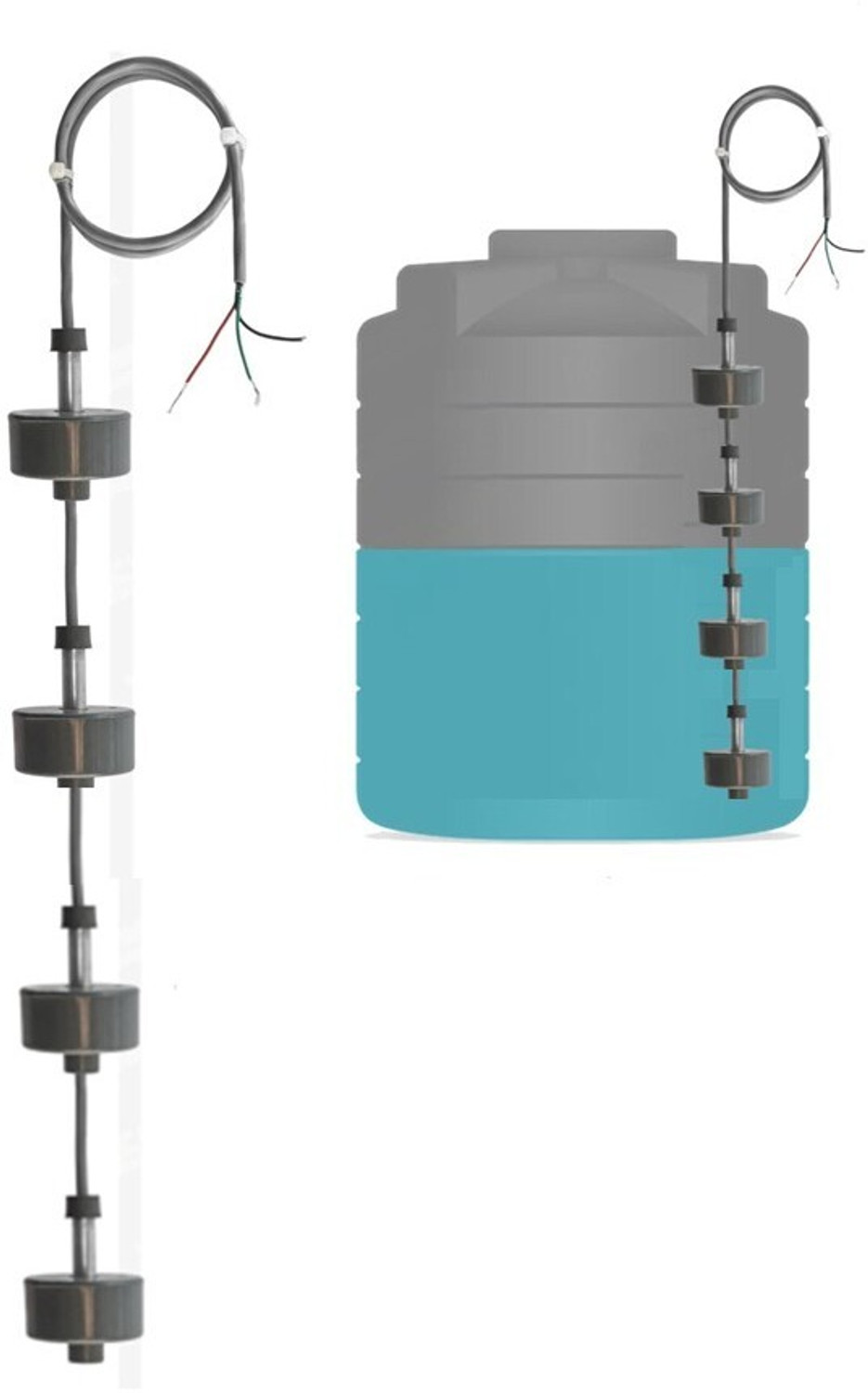 Image of makeshift technologies 4 Point Magnetic Float Sensor for Automatic Water Controller, SS304 Steel Flow Sensor