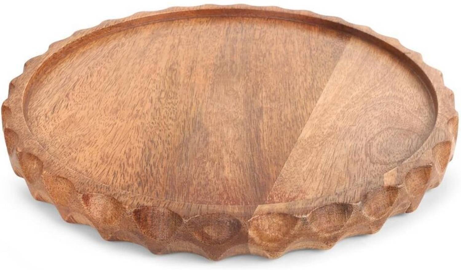 Amaze Shoppee 10 inches Decorative Round Wooden Serving Tray | Decorative Round Plate Tray, Bowl Serving Set