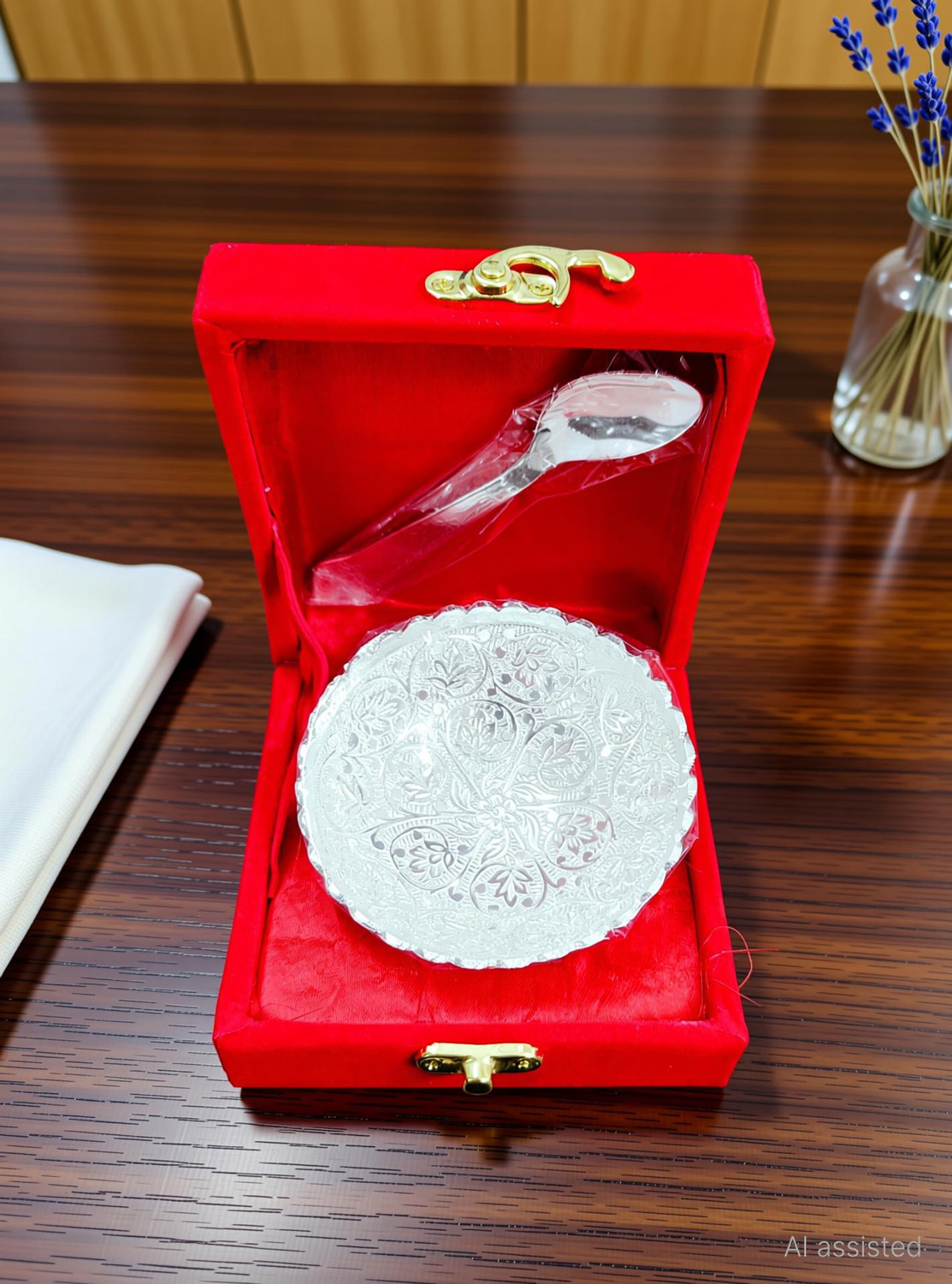 Image of MMHT silver bowl set Bowl, Spoon Serving Set