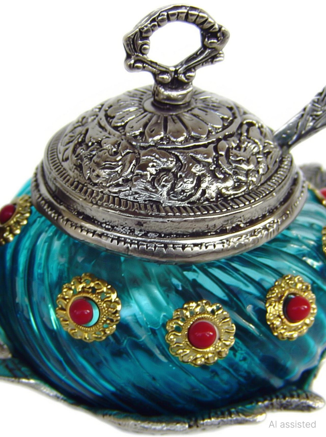 Image of Rastogi Handicrafts b-11 Container, Spoon Serving Set
