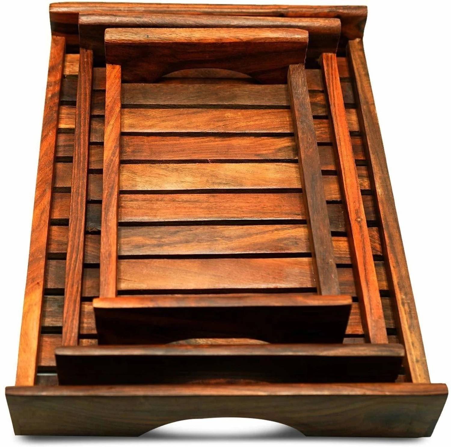 ATHREEDECORE SERVIVING TRAYS SET OF 3 Tray Serving Set