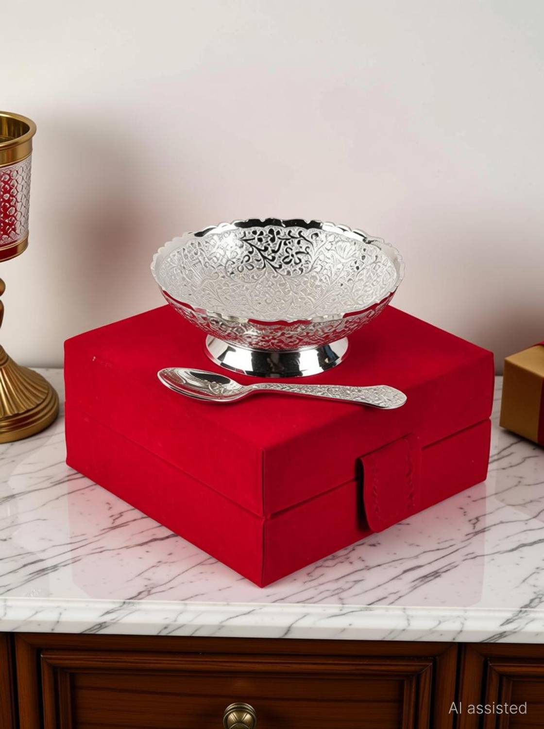 GIFTCITY German Silver Single Bowl Set - 2 Pieces - Image 2