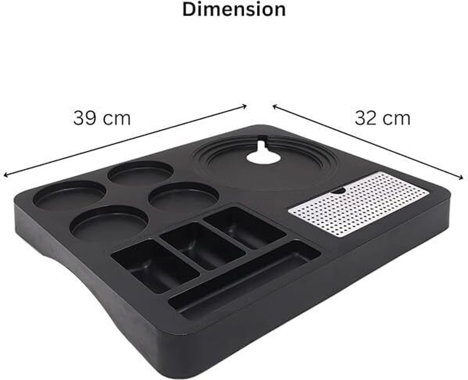Image of Showkeeen Premium Hotel Room Kettle Tray with 4 cup holder and 4 Sachet Compartments Tray Serving Set