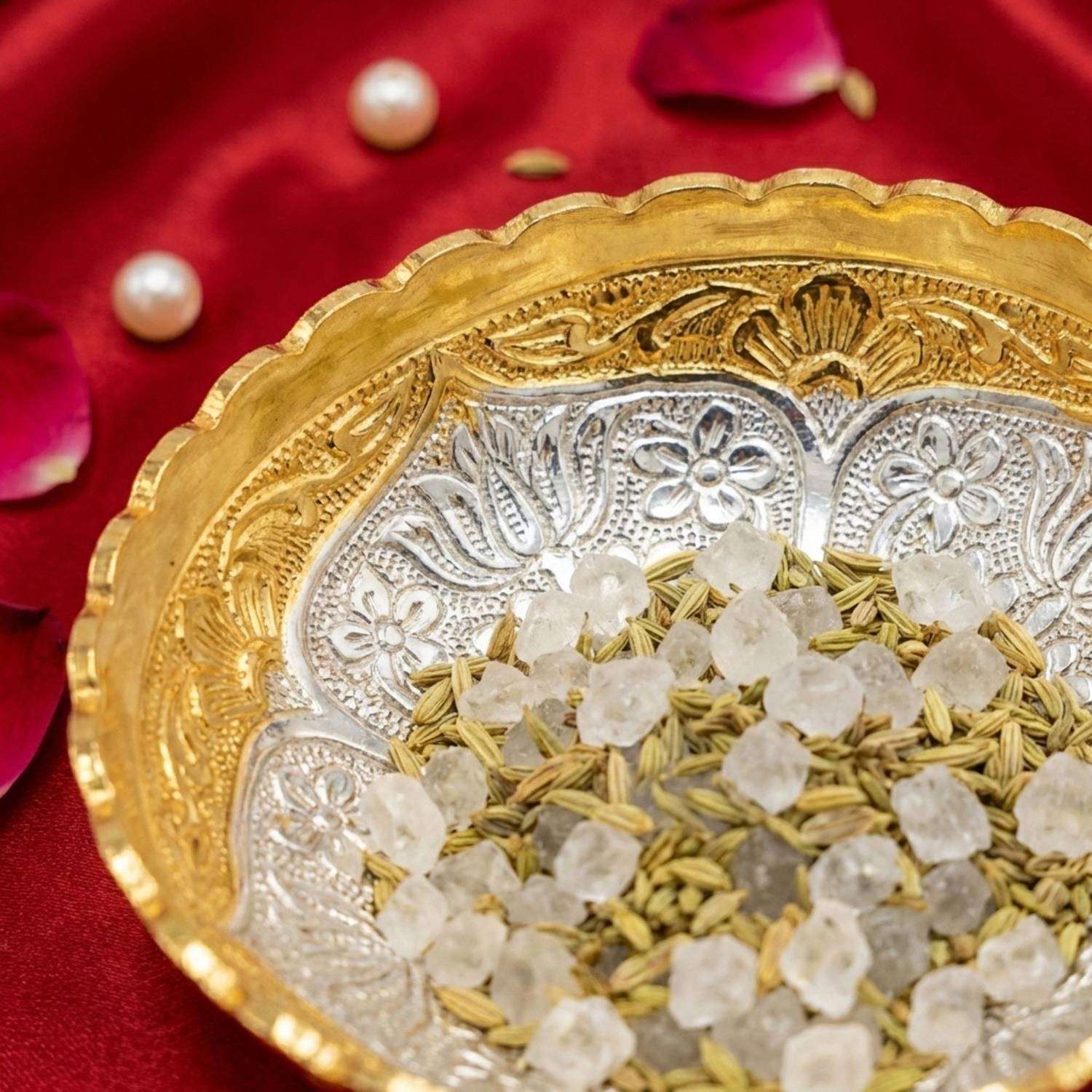 AYERA Gold & Silver Plated Bowl and Spoon Set - Image 3