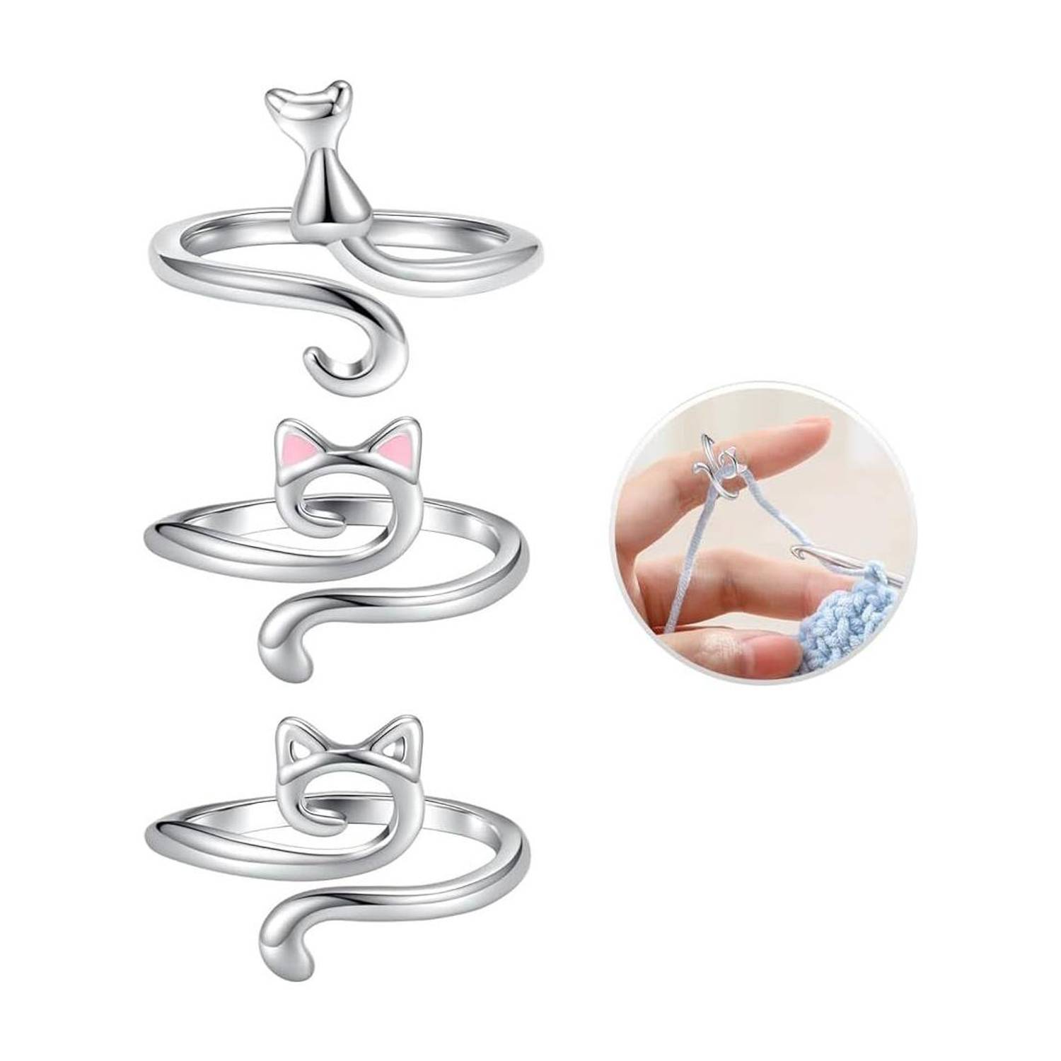 Verilux Crochet Rings Adjustable Tension Guide for Knitting Box Sewing Kit