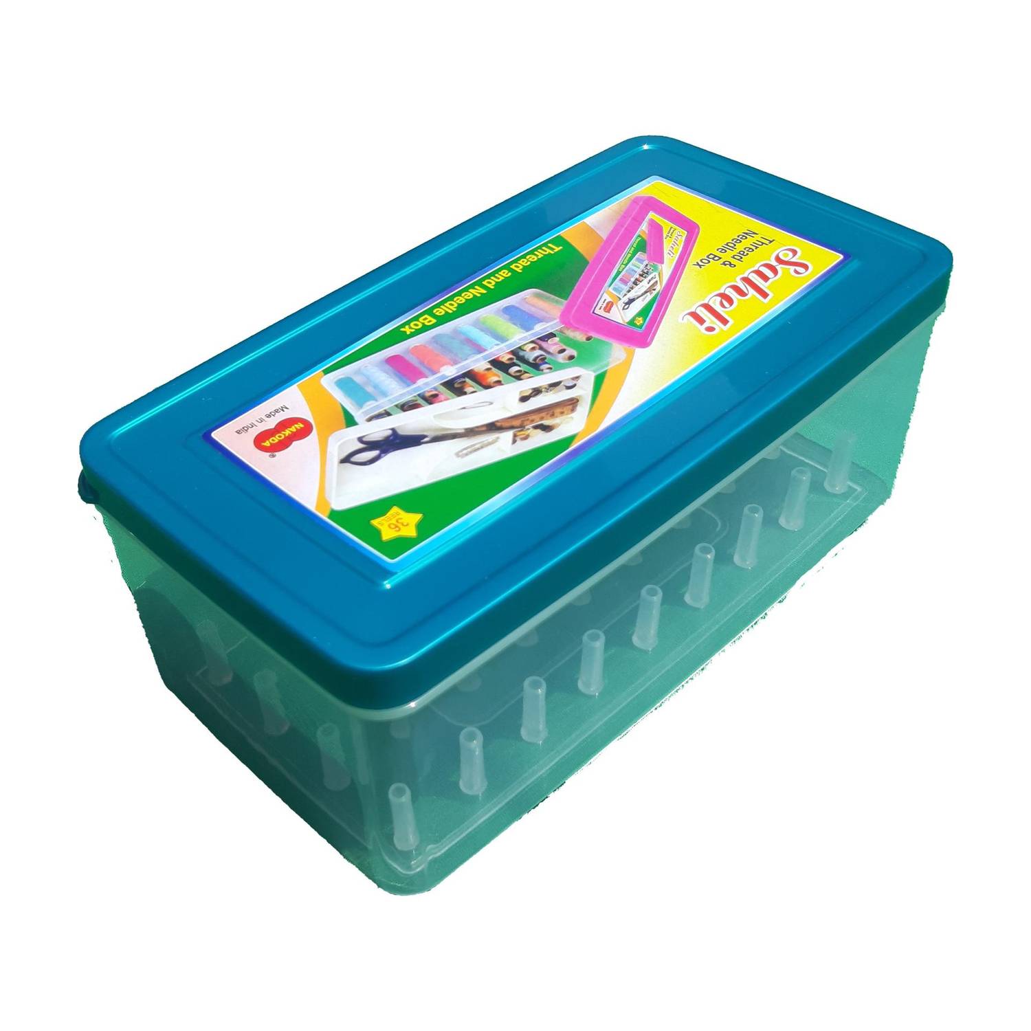 shivshakti enterprises Saheli Thread & Needle Box,36 spools Capacity Box (Multicolour) Storage Sewing Kit