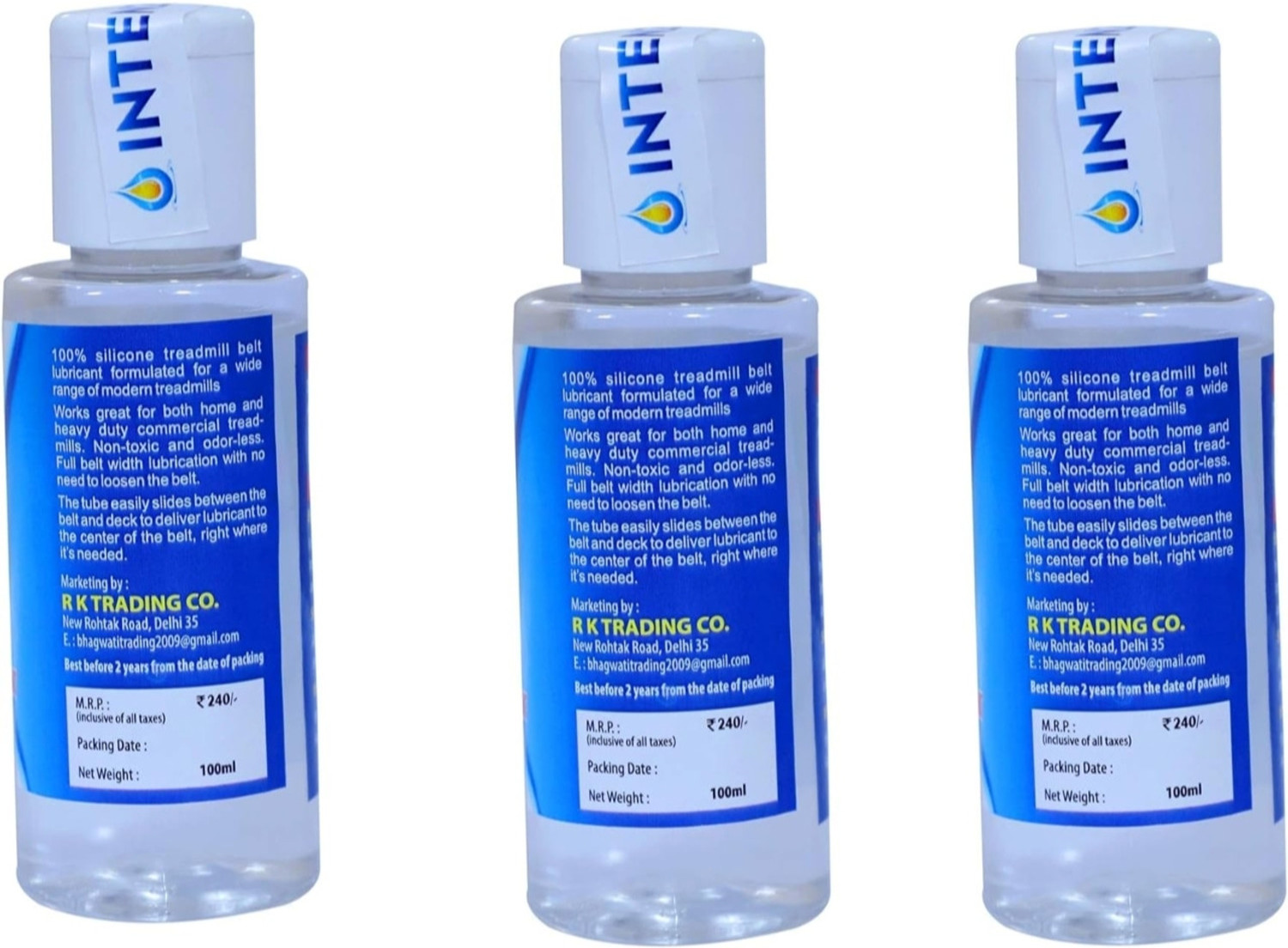 Image of intenzo Silicone Oil Lubricant for Treadmill (pack of 2) 200 ml Sewing Machine Oil