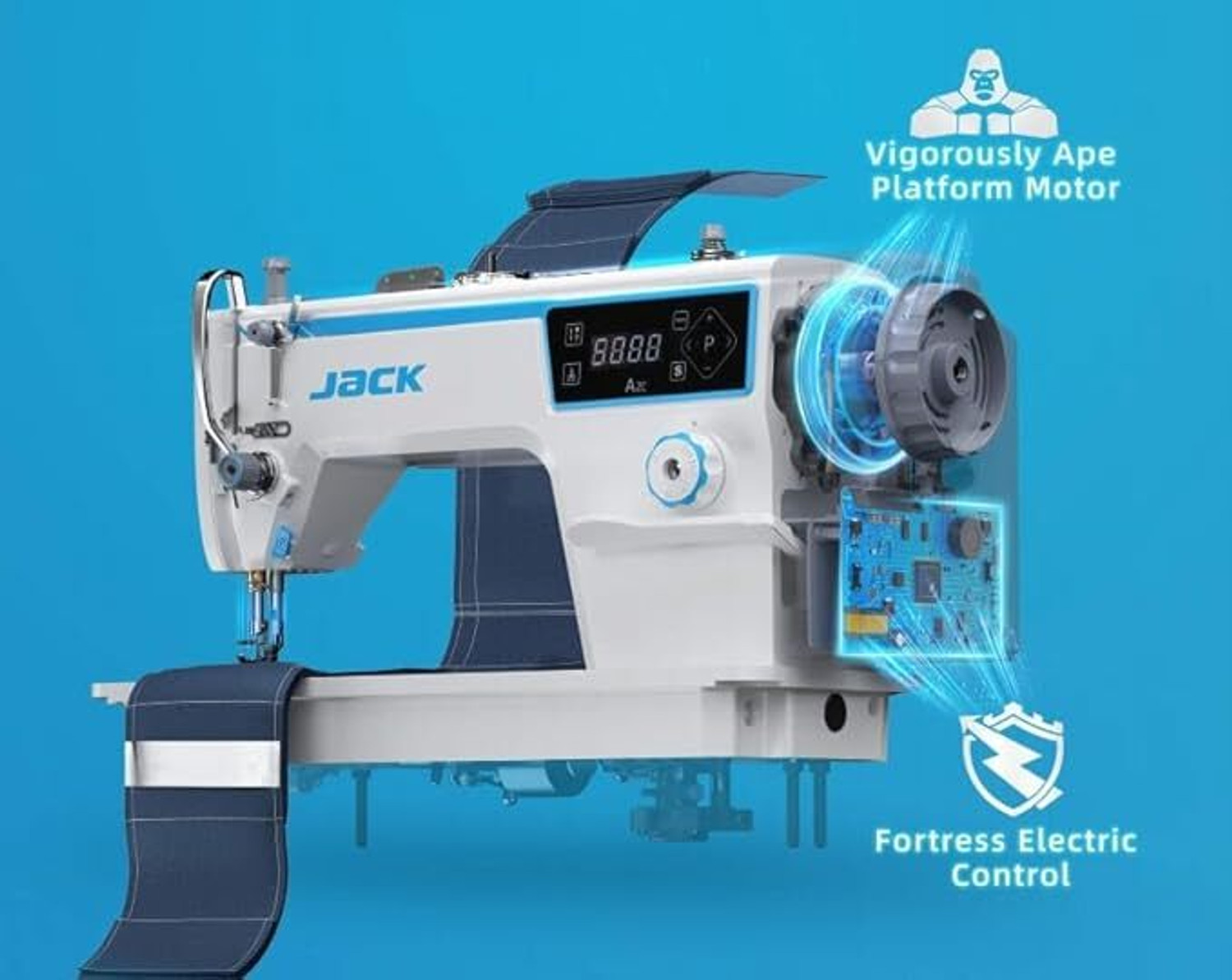 Image of JACK A2C Electric Sewing Machine 1 built-in stitches 5000 SPM Multicolor