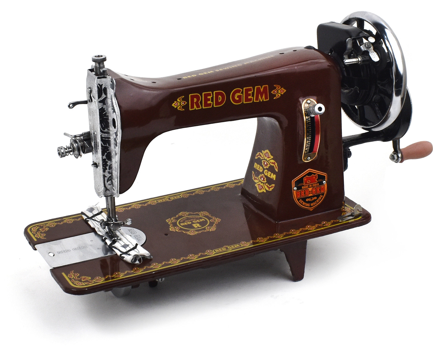 Image of RED GEM REDGEM BROWN T H Manual Sewing Machine 1 built-in stitches 800 SPM N /A
