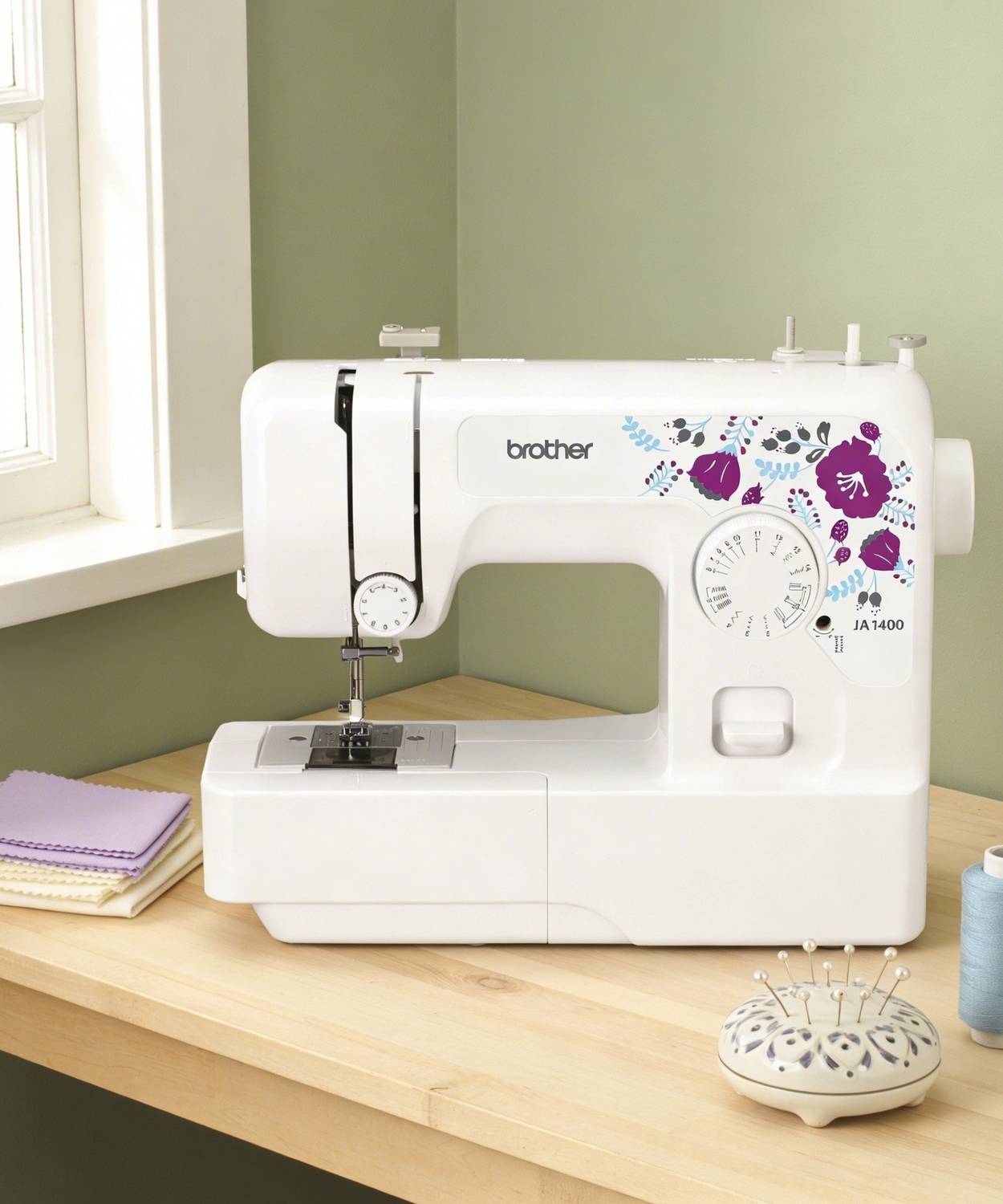 Brother JA 1400 Sewing Machine 14 Stitches White - Image 1