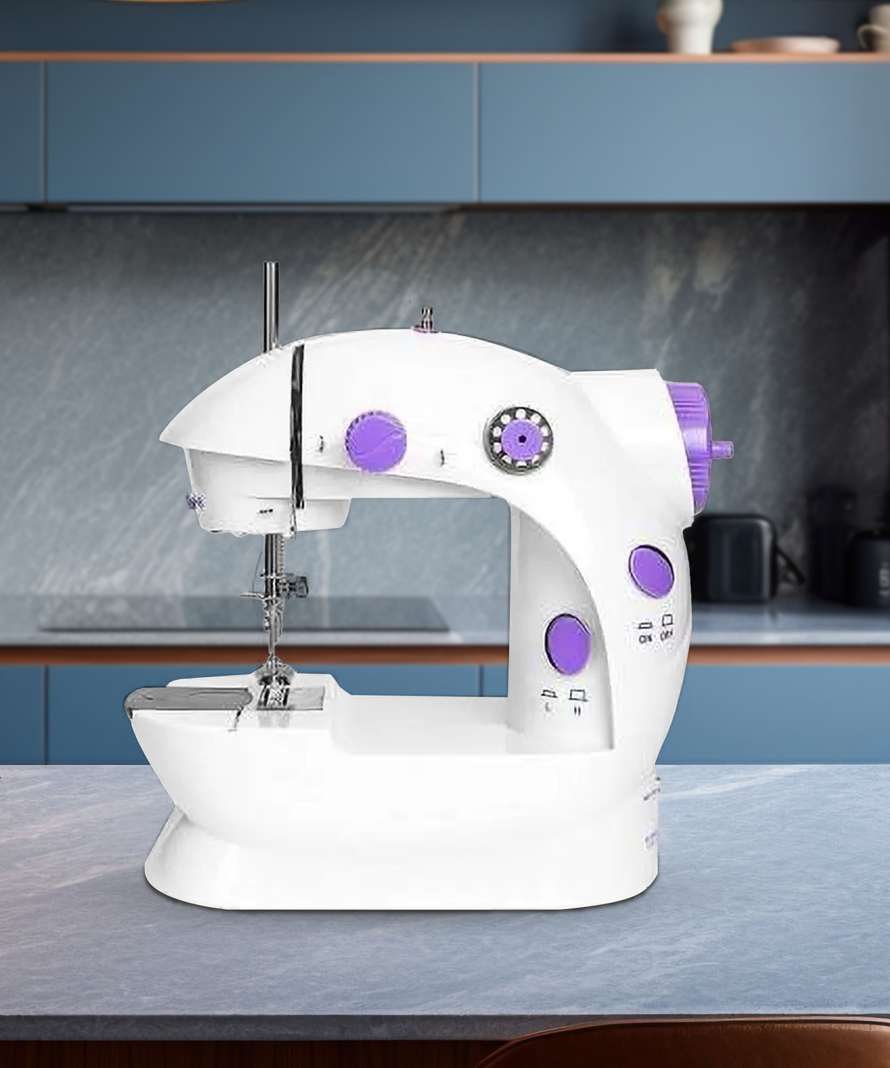 Image of LATESHOP Mini Sewing Machine with Dual Thread and Two Speeds, Portable, Sewing Kit for Home, Travel, Kids, Beginners Electric Sewing Machine
