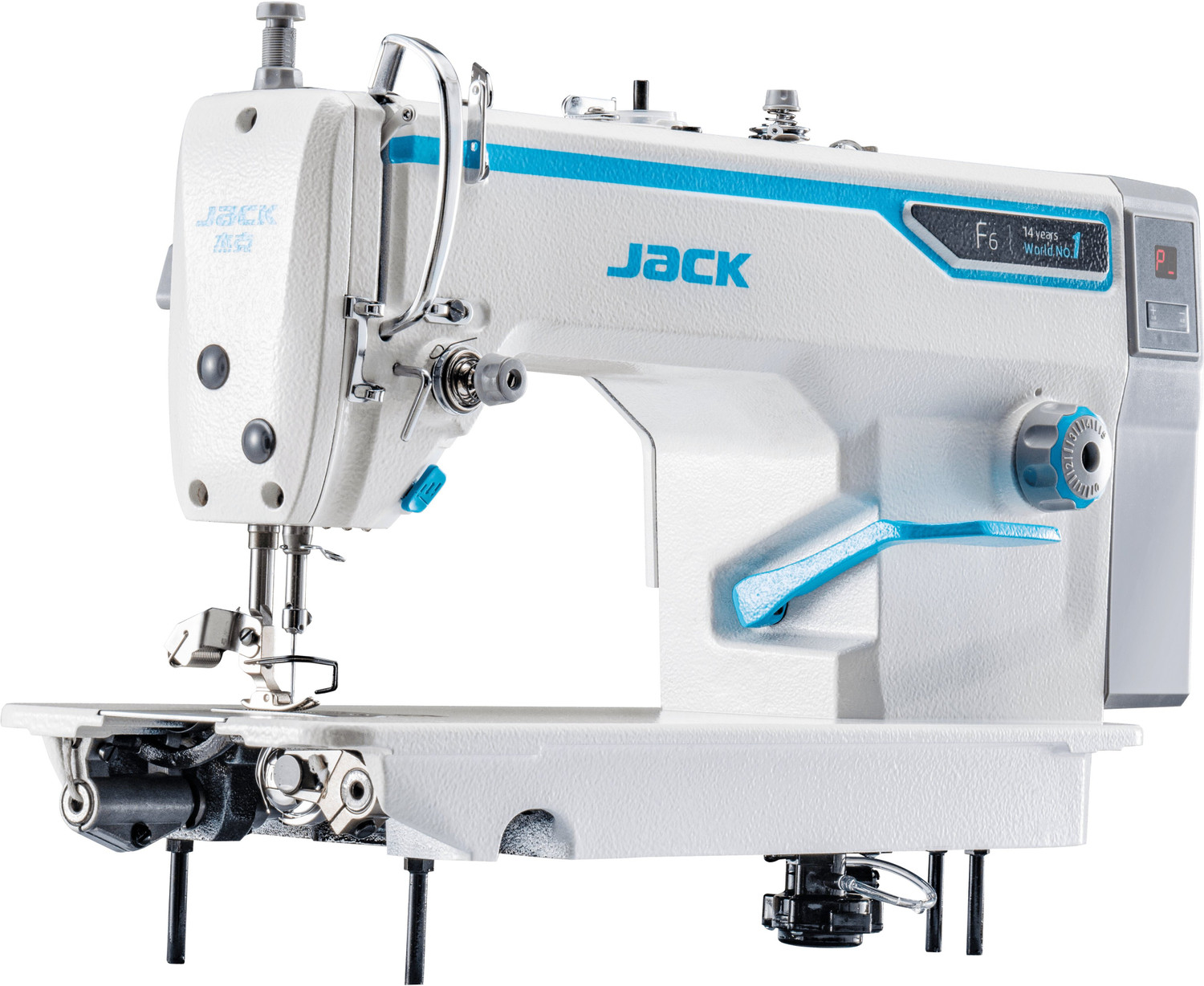 Image of JACK F6 lockstitch sewing machine Electric Sewing Machine 1 built-in stitches 5000 SPM Blue