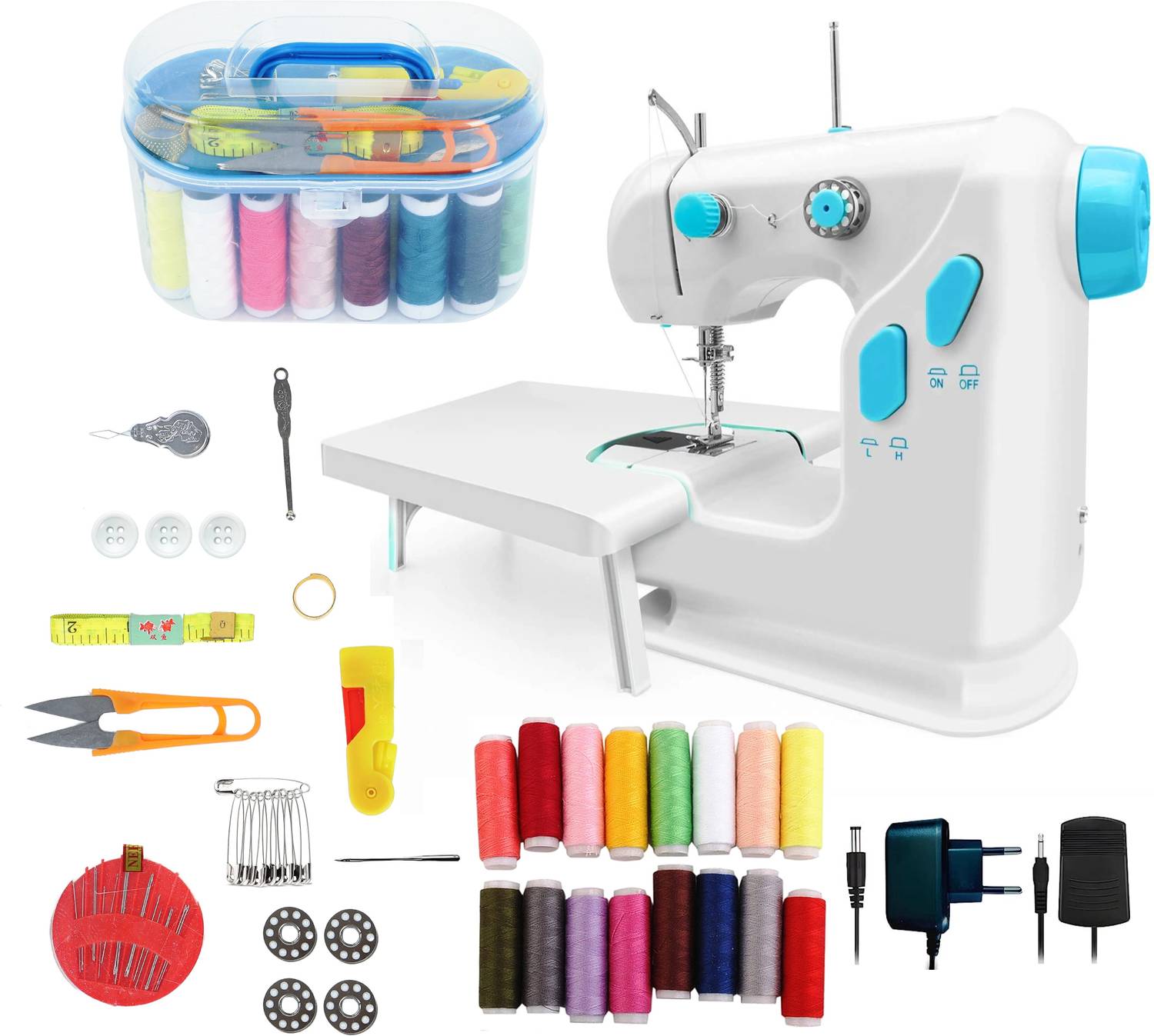 Onshoppy Mini Electric Sewing Machine with Foot Pedal & 40-Piece