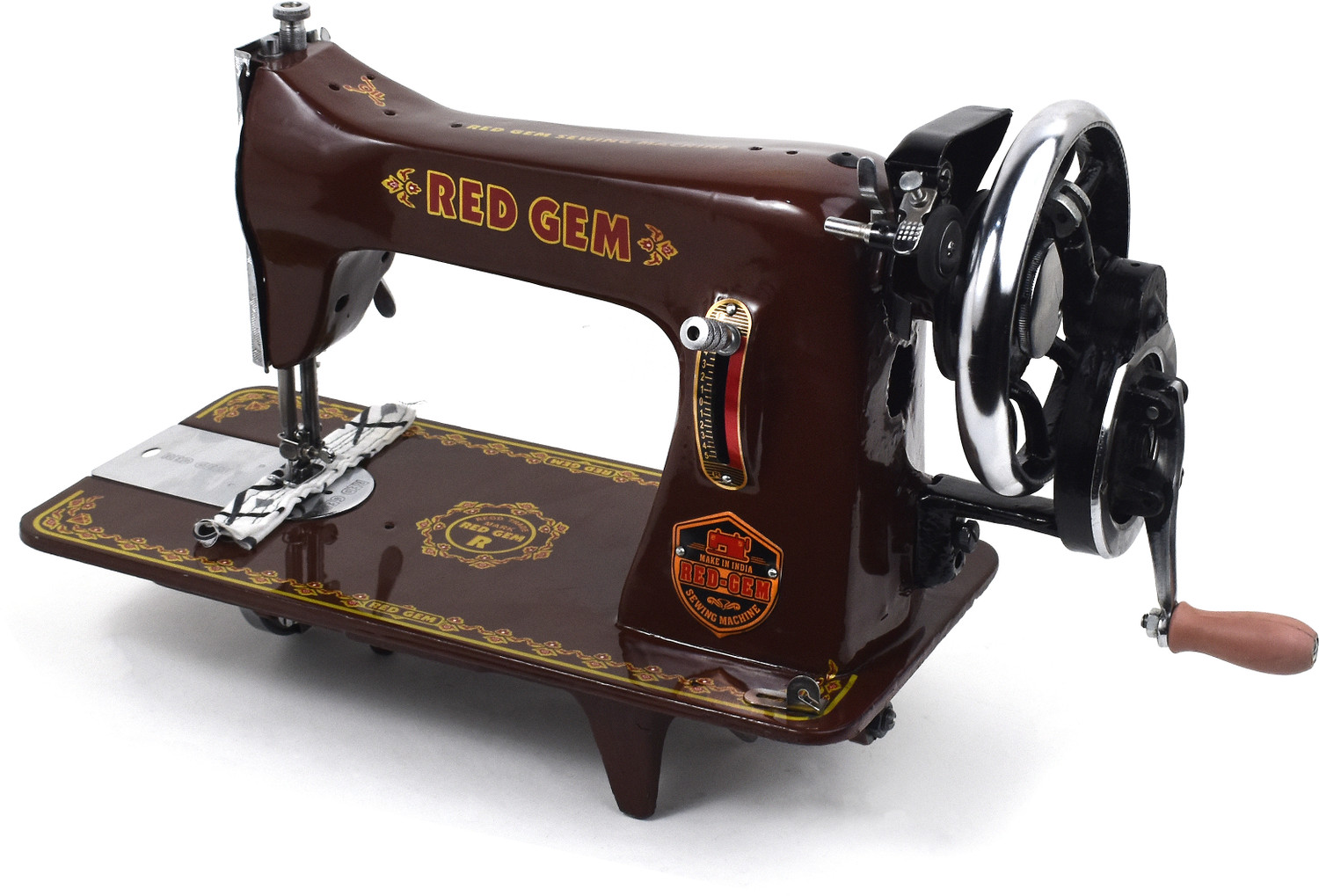 Image of RED GEM REDGEM BROWN T H Manual Sewing Machine 1 built-in stitches 800 SPM N /A