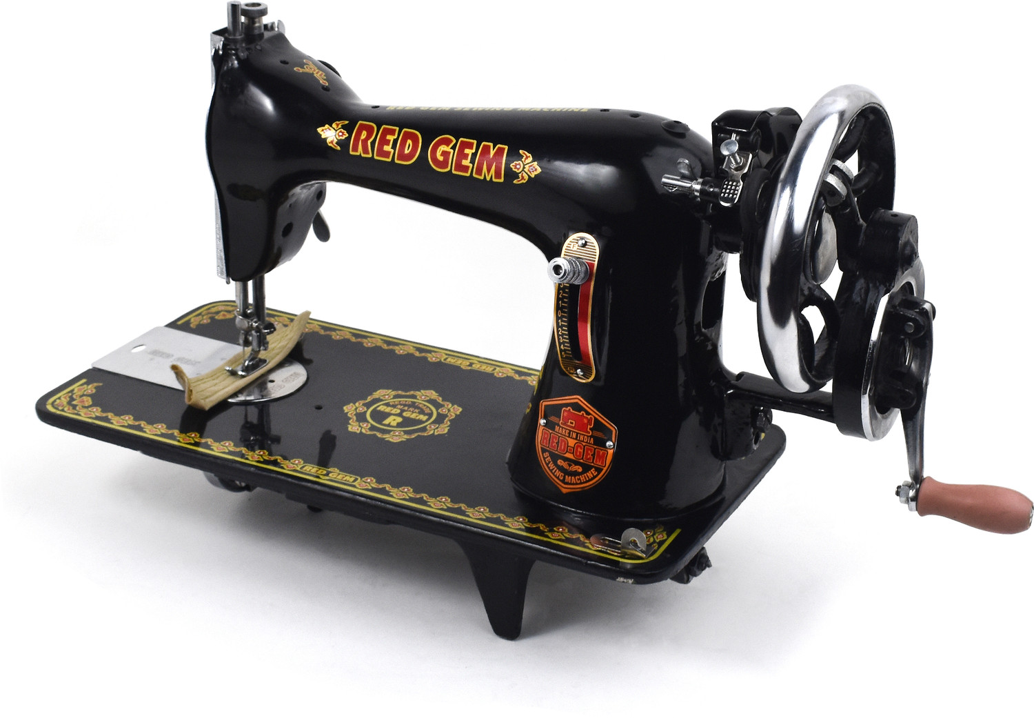 Image of RED GEM With Top & HA Manual Sewing Machine 1 built-in stitches 950 SPM Black