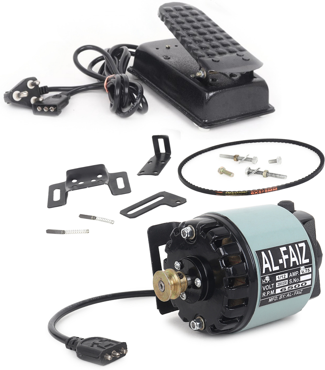 Image of Al-Faiz pro Industrial Sewing Machine Motor 1 /12 HP And Heavy Controller(Copper Winding) Electric Sewing Machine 100 built-in stitches 200 SPM 6 Months Warranty gray