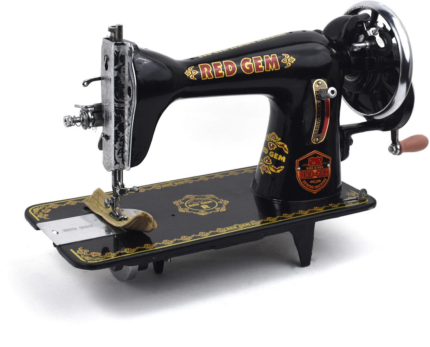 Image of RED GEM With Top & HA Manual Sewing Machine 1 built-in stitches 950 SPM Black