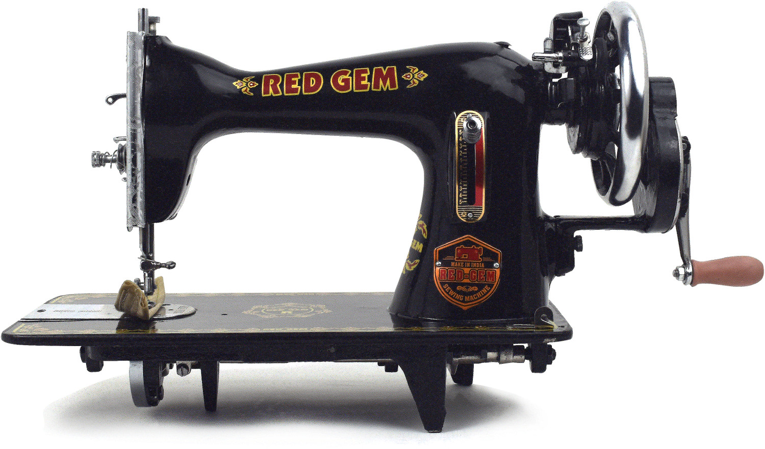 Image of RED GEM With Top & HA Manual Sewing Machine 1 built-in stitches 950 SPM Black