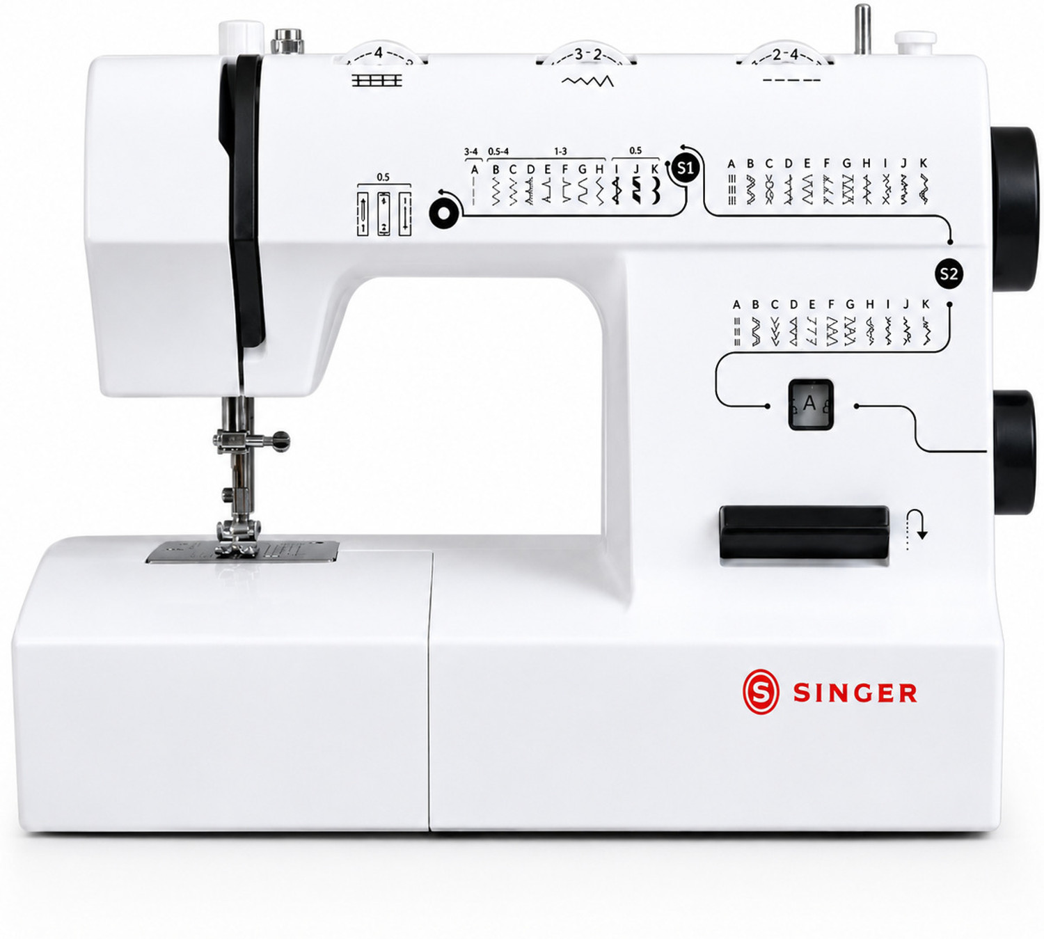 Image of SINGER 3432 Zig Zag Electric Sewing Machine 32 built-in stitches 803 SPM 2 Year Warranty White