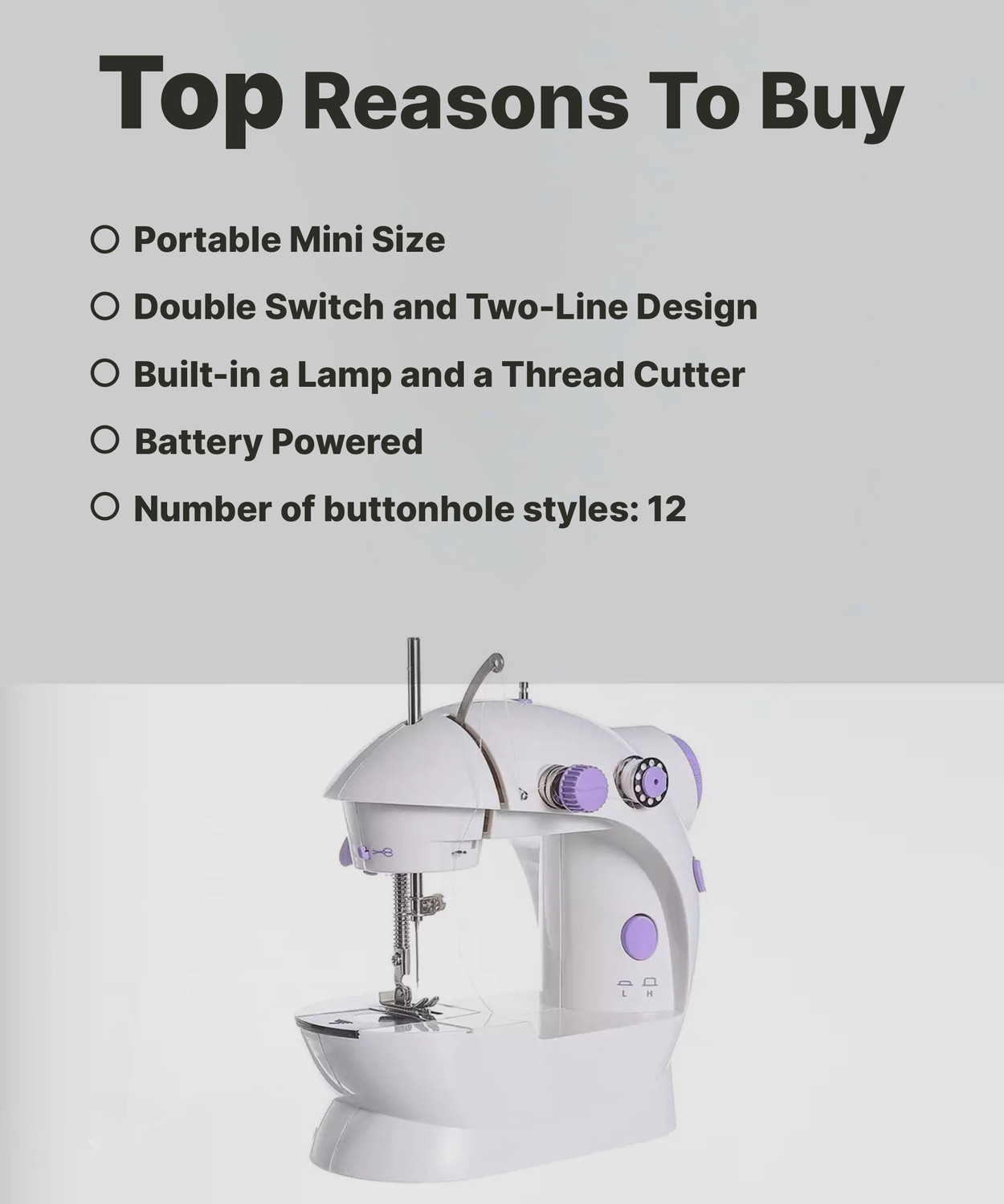 Image of LATESHOP Mini Sewing Machine with Dual Thread and Two Speeds, Portable, Sewing Kit for Home, Travel, Kids, Beginners Electric Sewing Machine