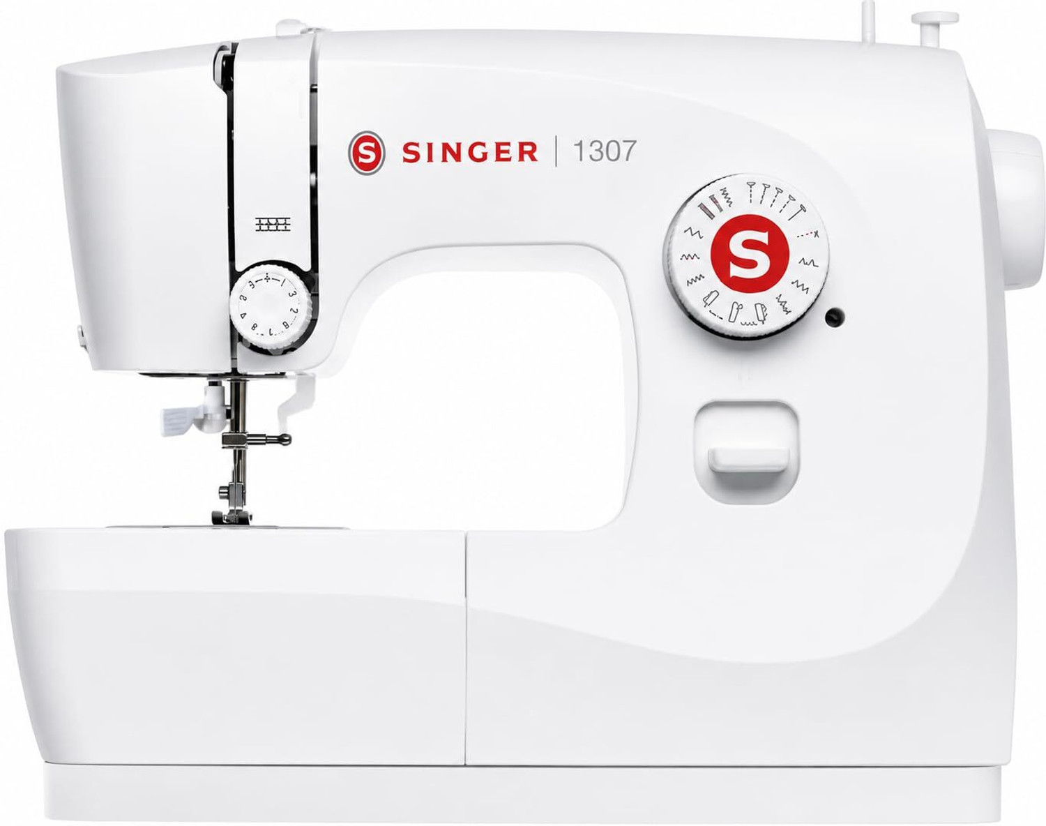 Image of SINGER 1307 Zig Zag Electric Sewing Machine 7 built-in stitches 801 SPM 2 Year Warranty White