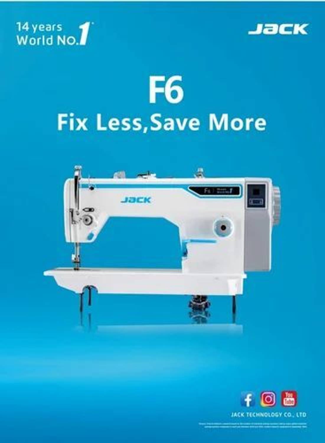 JACK F6 Electric Sewing Machine 1 Stitch White - Image 3
