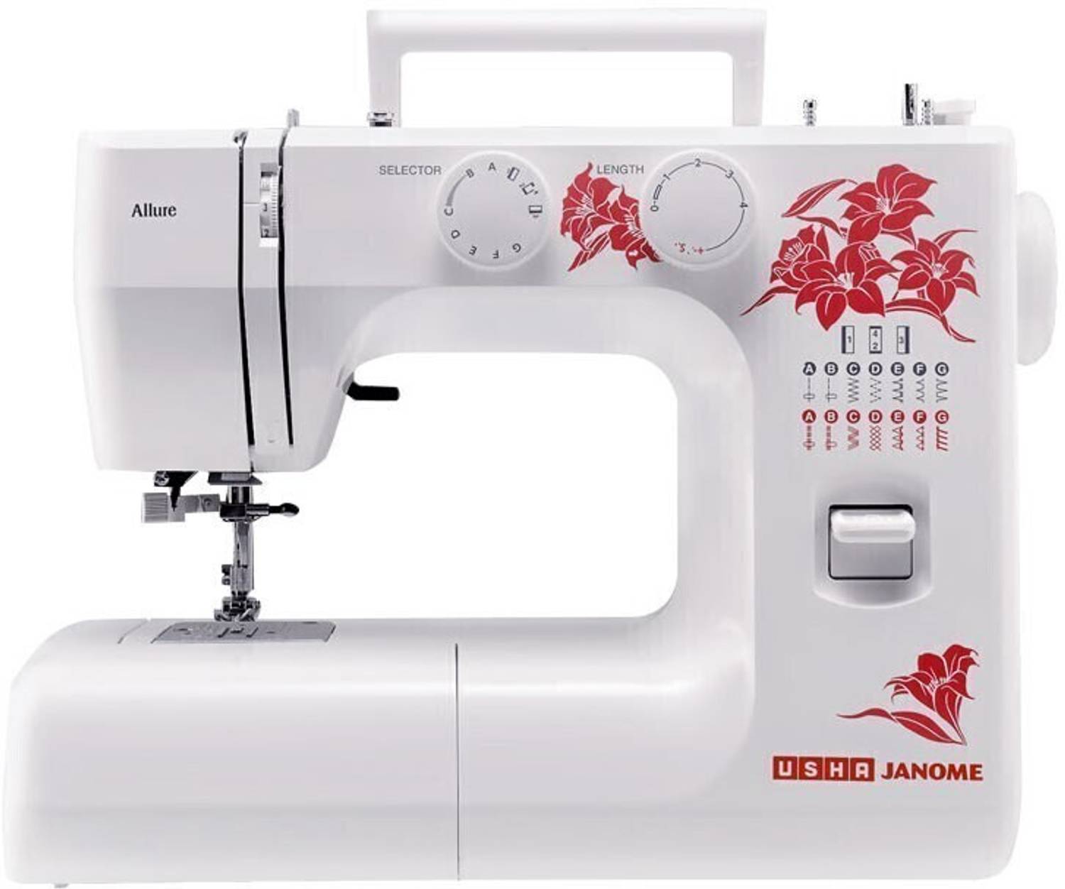 USHA Allure DLX Electric Sewing Machine ( Built-in Stitches 21)