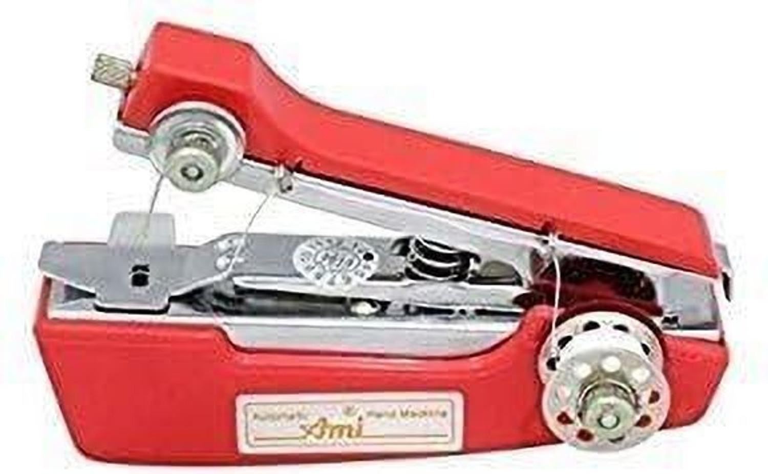 Image of Hublet Use Pocket Portable Mini Manual Stapler Style Hand Sewing Machine Stapler Sewing Machine 1 built-in stitches 75 SPM Red
