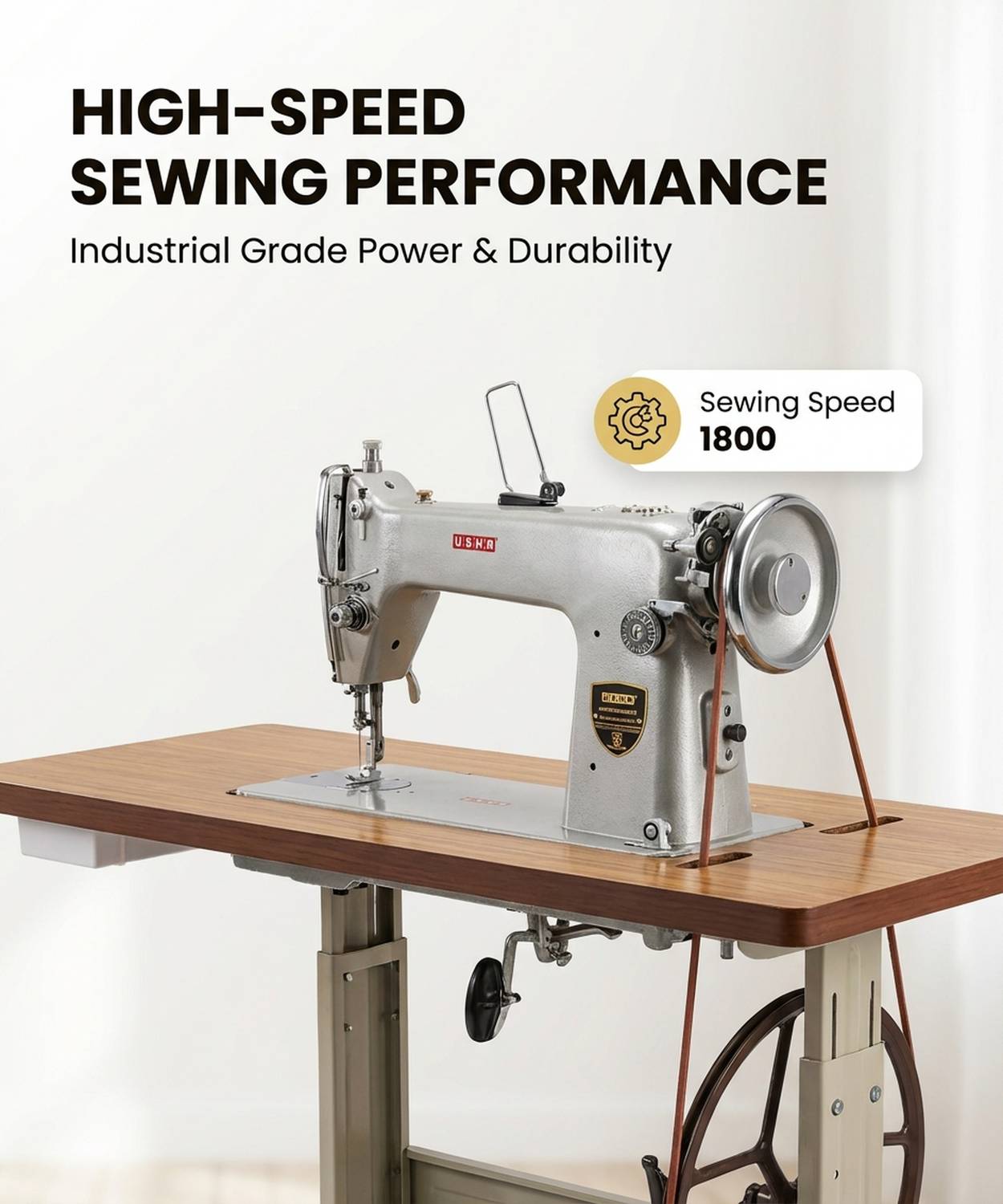 USHA Craft Master Deluxe Industrial Sewing Machine Silver - Image 3