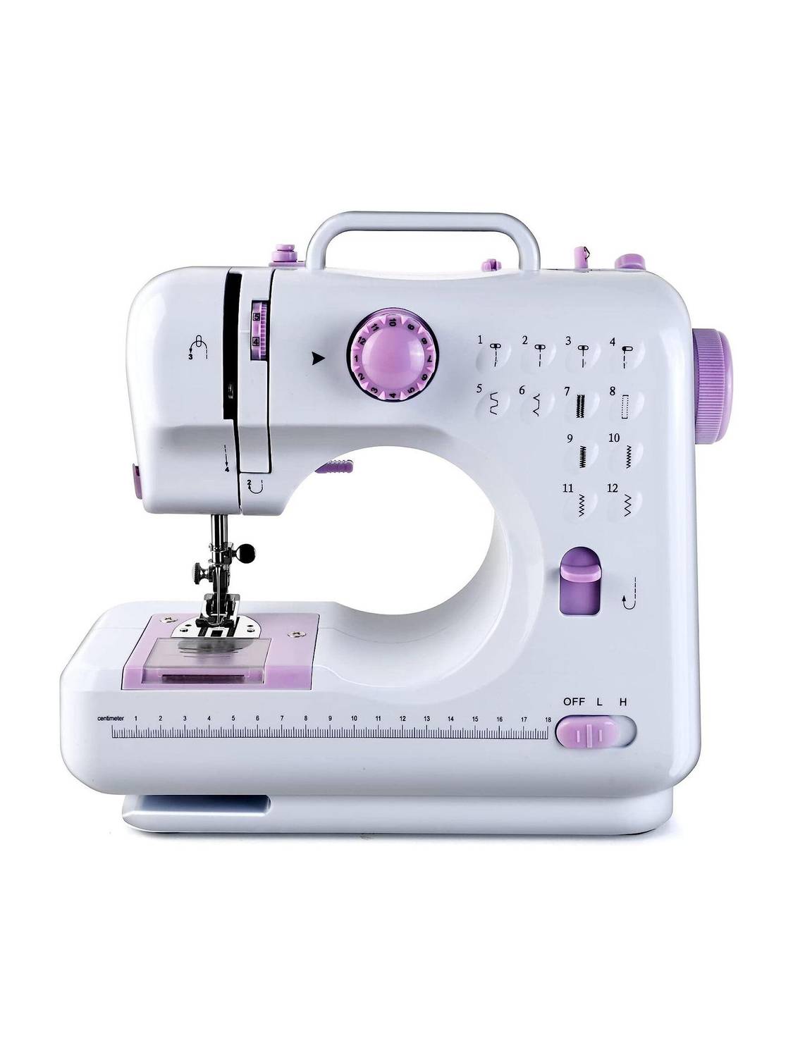 Onshoppy Purple 12 Built-in Stitches, Reverse Stitch,Storage Drawer,2 Speed Double Thread Electric Sewing Machine 12 built-in stitches 500 SPM Purple