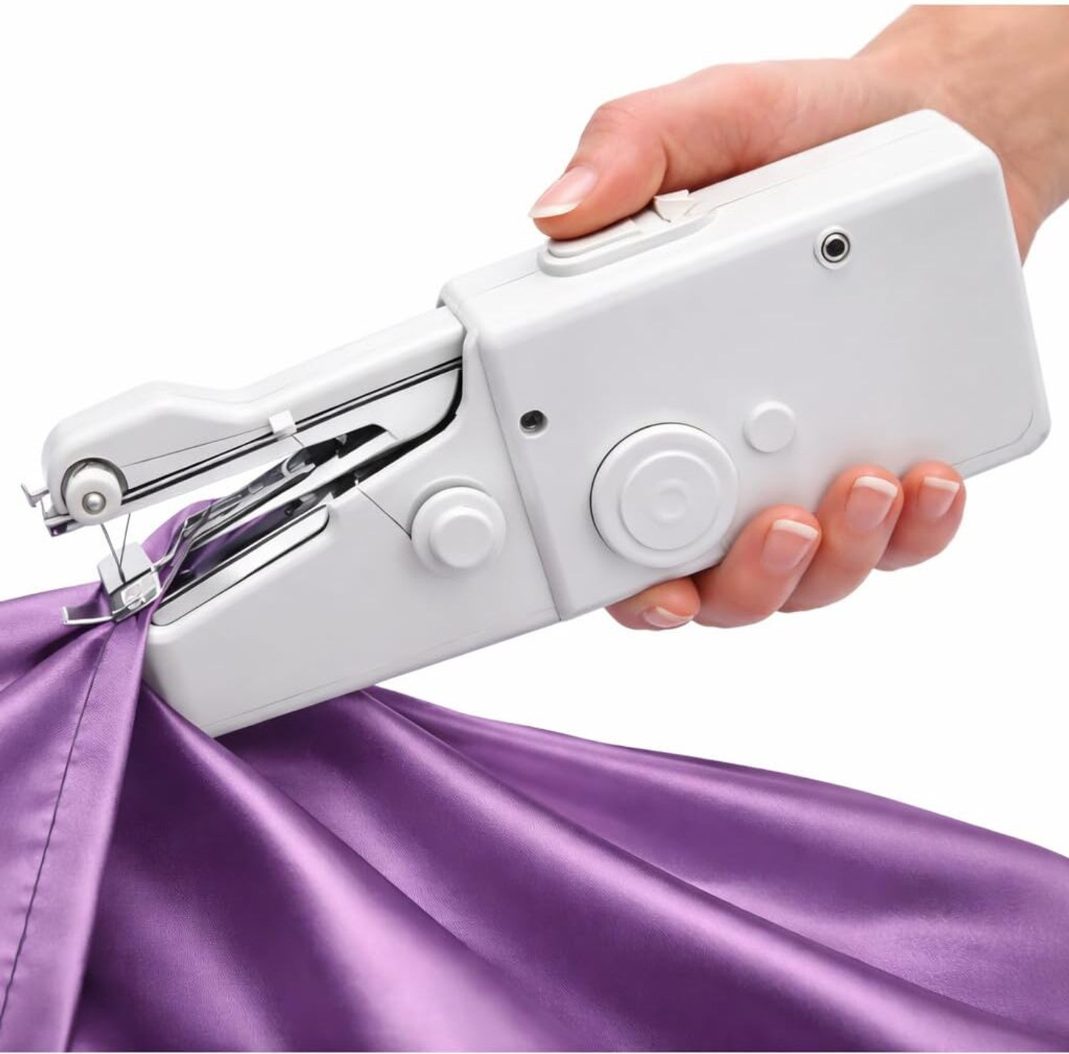 Image of Casecade Handy Sewing Machine | Portable Silai Machine for Home, Travel & Emergency | Electric Sewing Machine 2 built-in stitches 300 SPM White