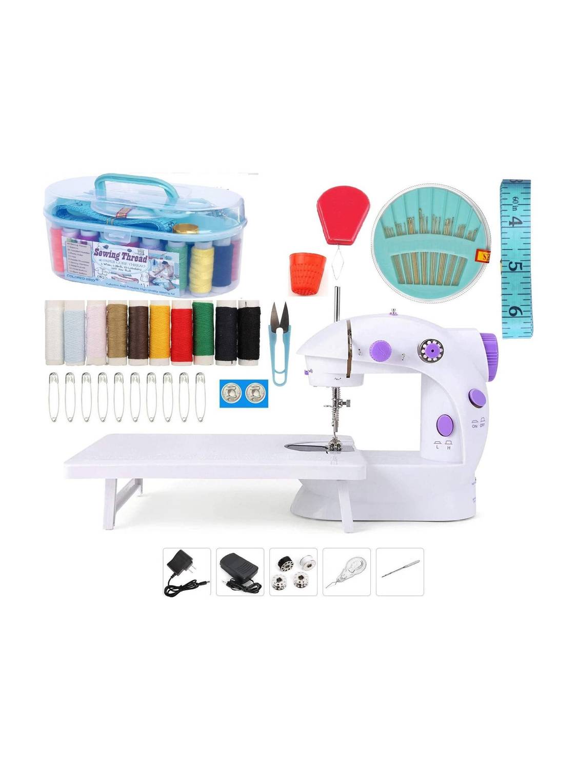 Onshoppy Mini sewing machine, upgraded model Electric Sewing Machine 25 built-in stitches 100 SPM White