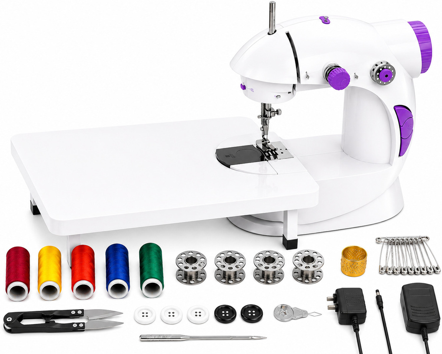 Image of Kiwilon mini sewing machine electric sewing machine portable sewing machine Electric Sewing Machine 3 built-in stitches 180 SPM Purple