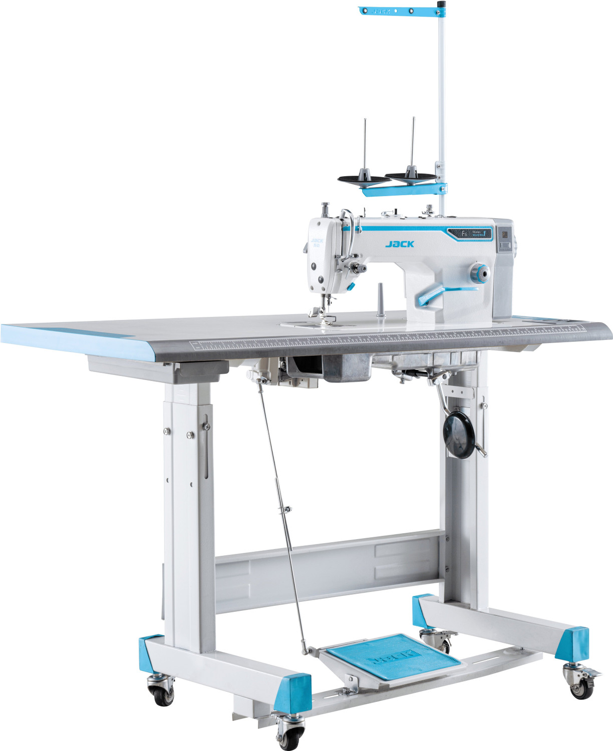 Image of JACK F6 lockstitch sewing machine Electric Sewing Machine 1 built-in stitches 5000 SPM Blue