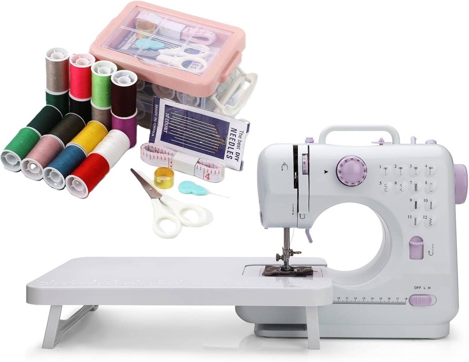 Onshoppy Mini Sewing Machine,12 Built-in Stitches,2 Speed,Foot Pe