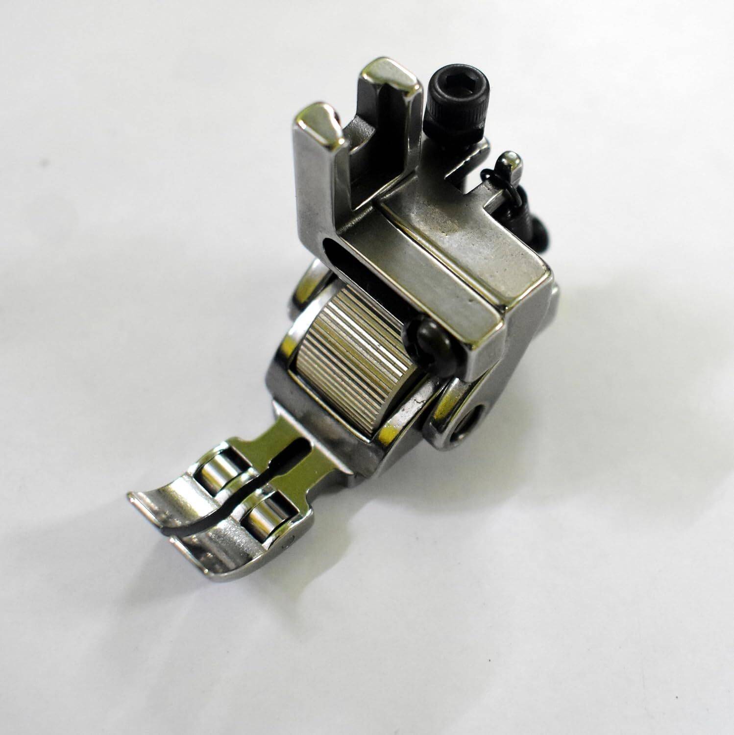 BharatSS 3 Roller Presser Foot with Steel Teeth Roller Suitable for Thick Fabrics Like Leather, Denim & Rexin with High Shank