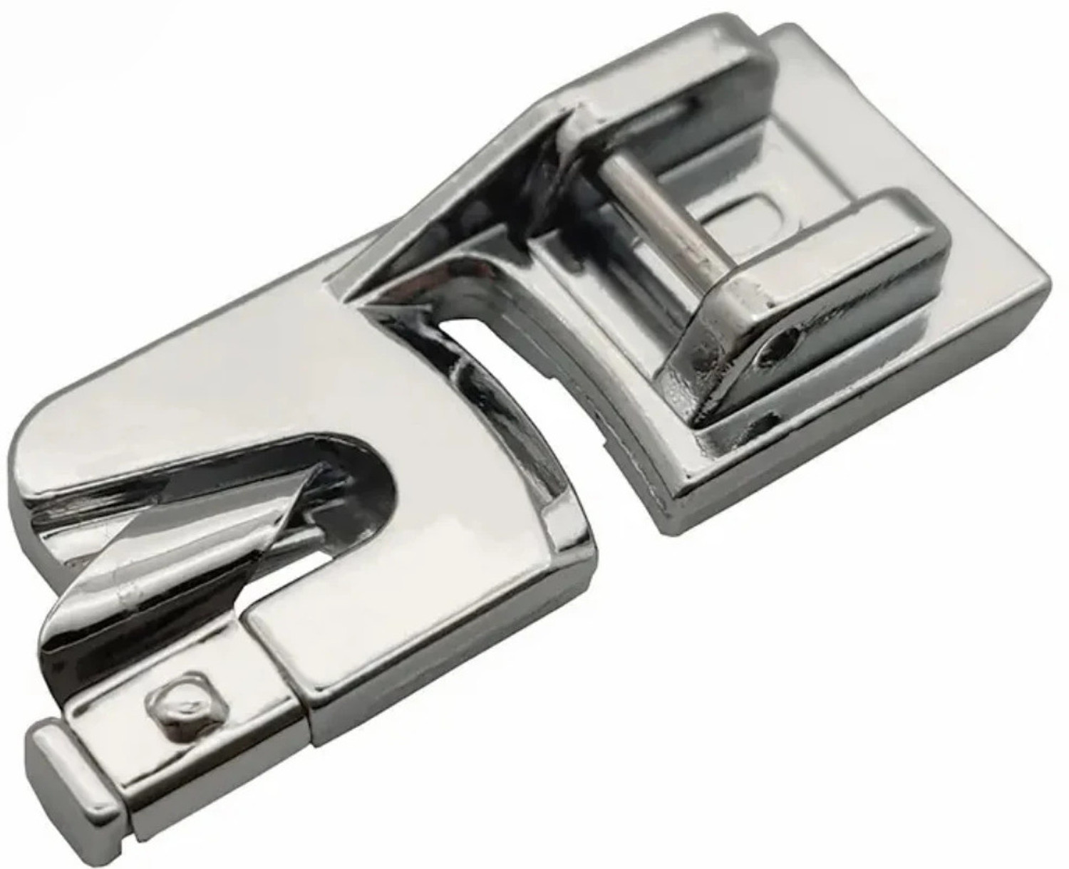 Image of Wiselife Metal Stainless Steel Narrow Roll Edge PIKO Foot for Automatic Sewing Machines (Singer /Usha /Brother) with Snap-On (Pack of 1)