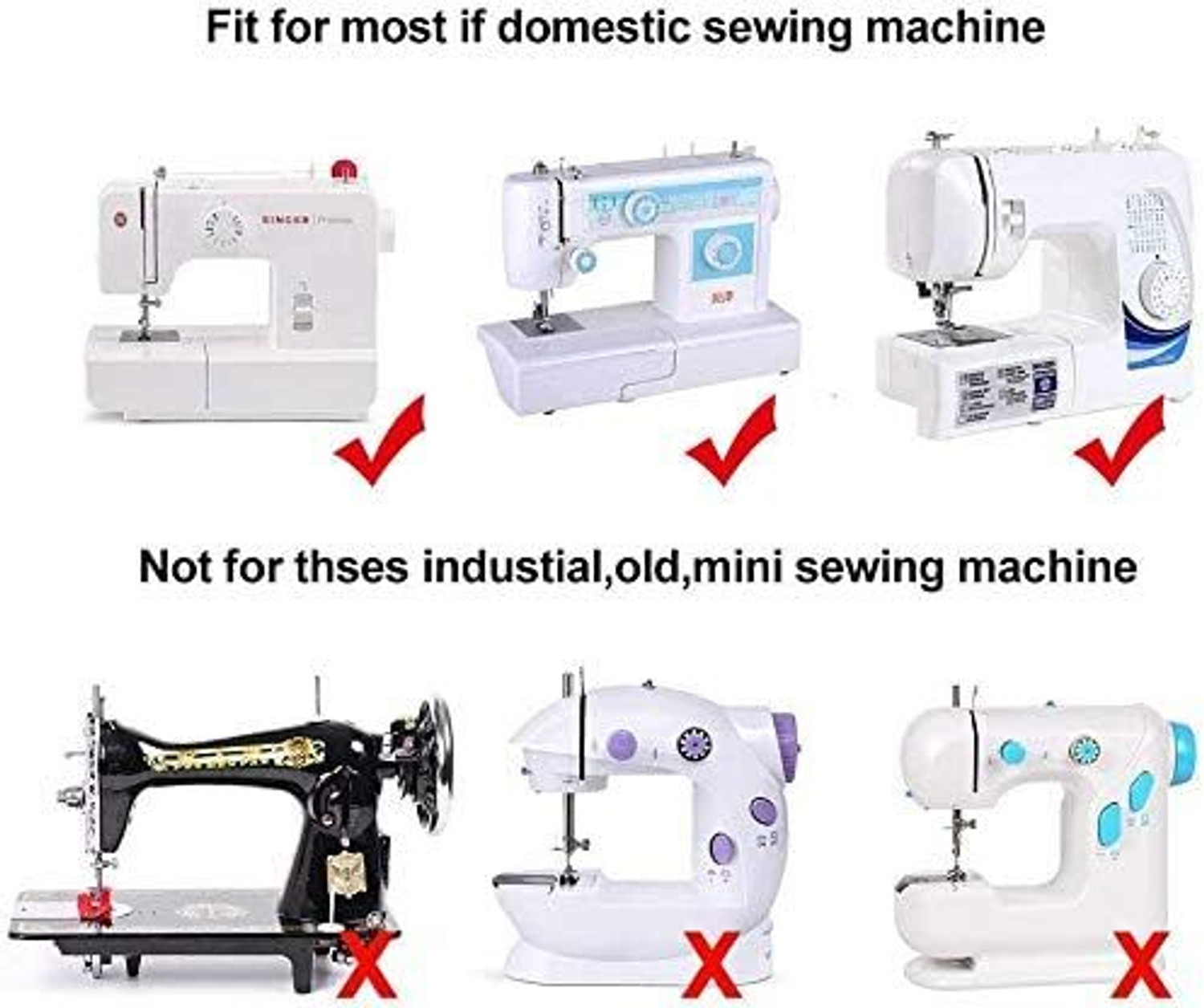 Image of Gemsy 42 pcs Heavy-Duty Machine Foots, Universal Stitch, Sewing Presser Foot Kit, Pressure foot kit, sewing presser foot set with High Shank
