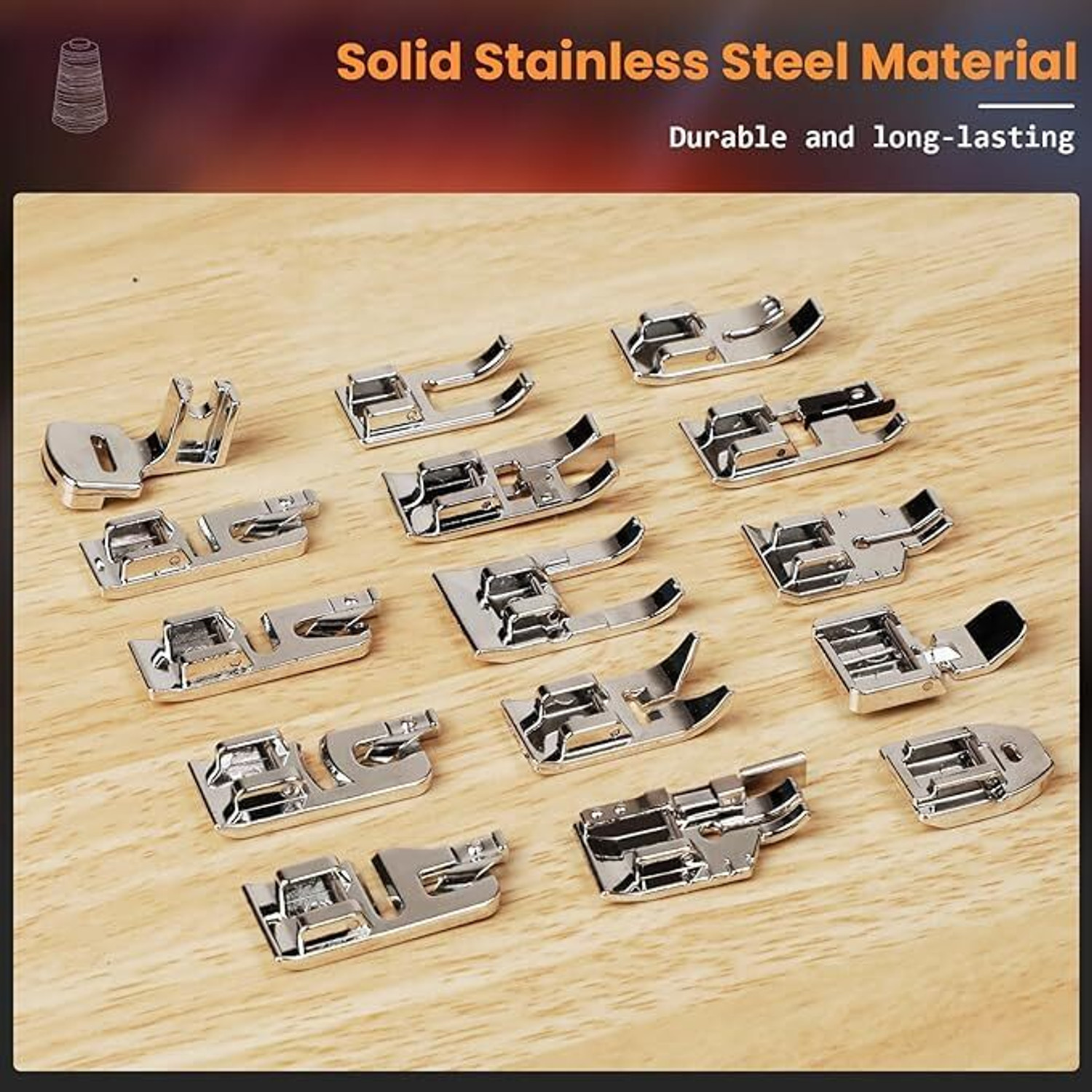 Image of Gemsy 42 pcs Heavy-Duty Machine Foots, Universal Stitch, Sewing Presser Foot Kit, Pressure foot kit, sewing presser foot set with High Shank