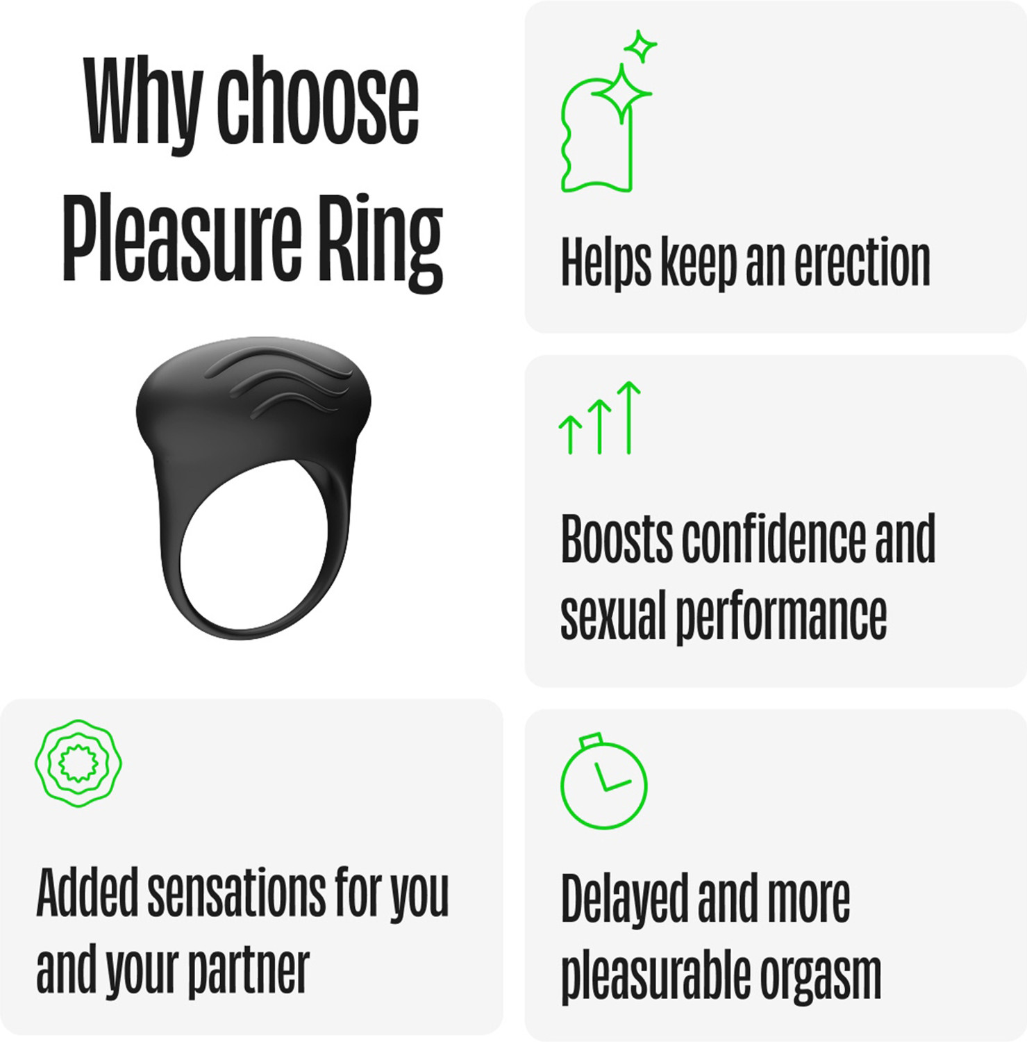 Image of Bold Care Pleasure Ring | Vibrating Pleasure for Both | Condom & Lube Compatible Massager
