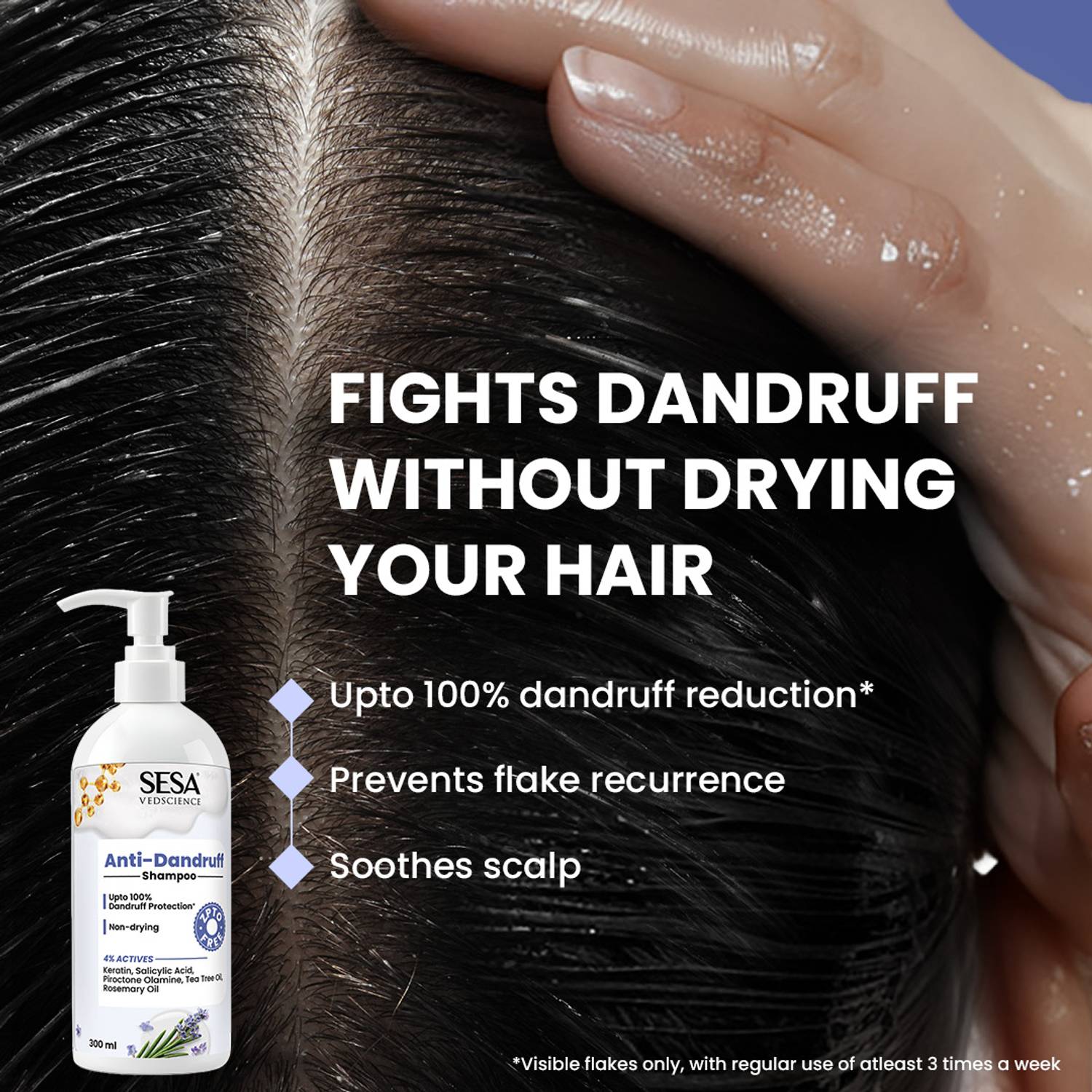 SESA Anti-Dandruff Shampoo - Keratin, Salicylic Acid - Image 3