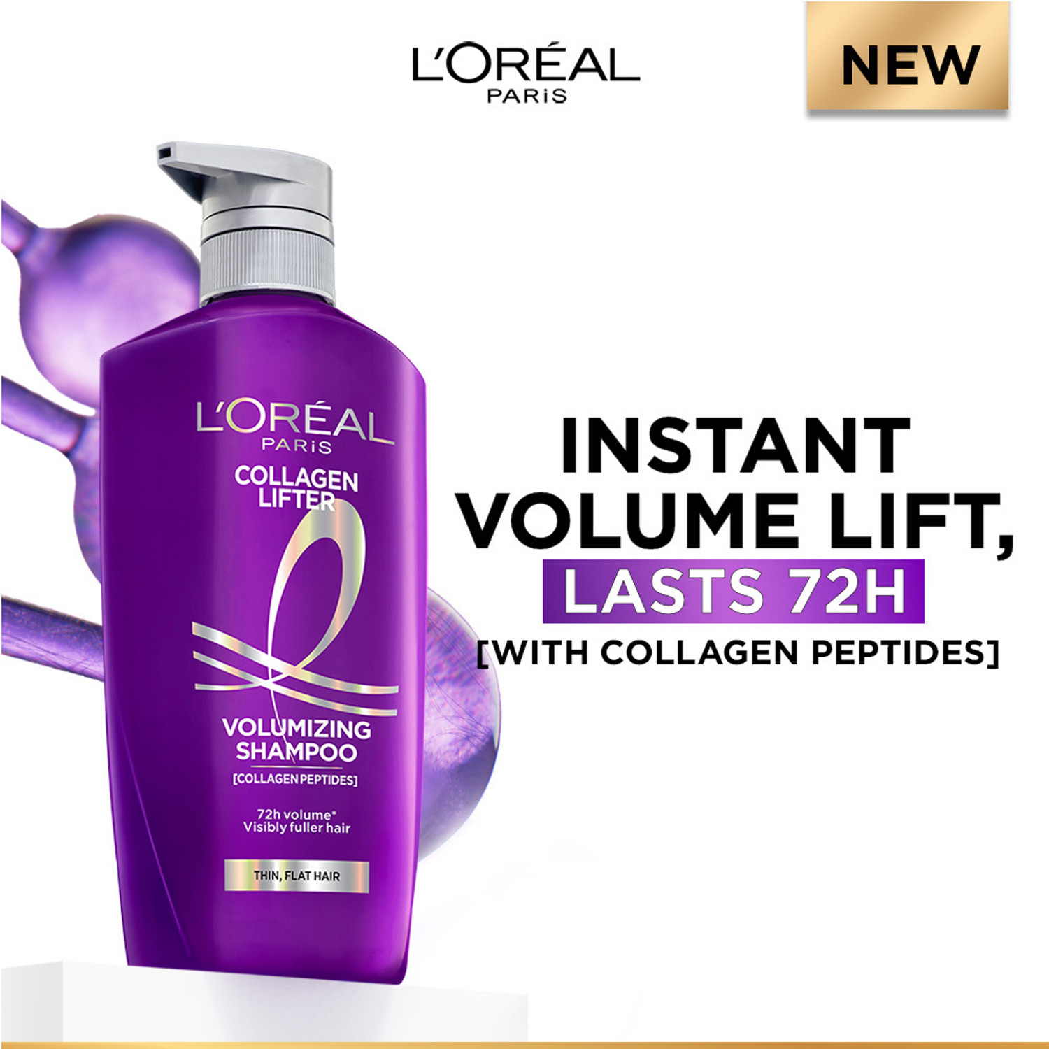 L'Oréal Paris Collagen Lifter Shampoo for instant volume & thicker hair (1000 ml)