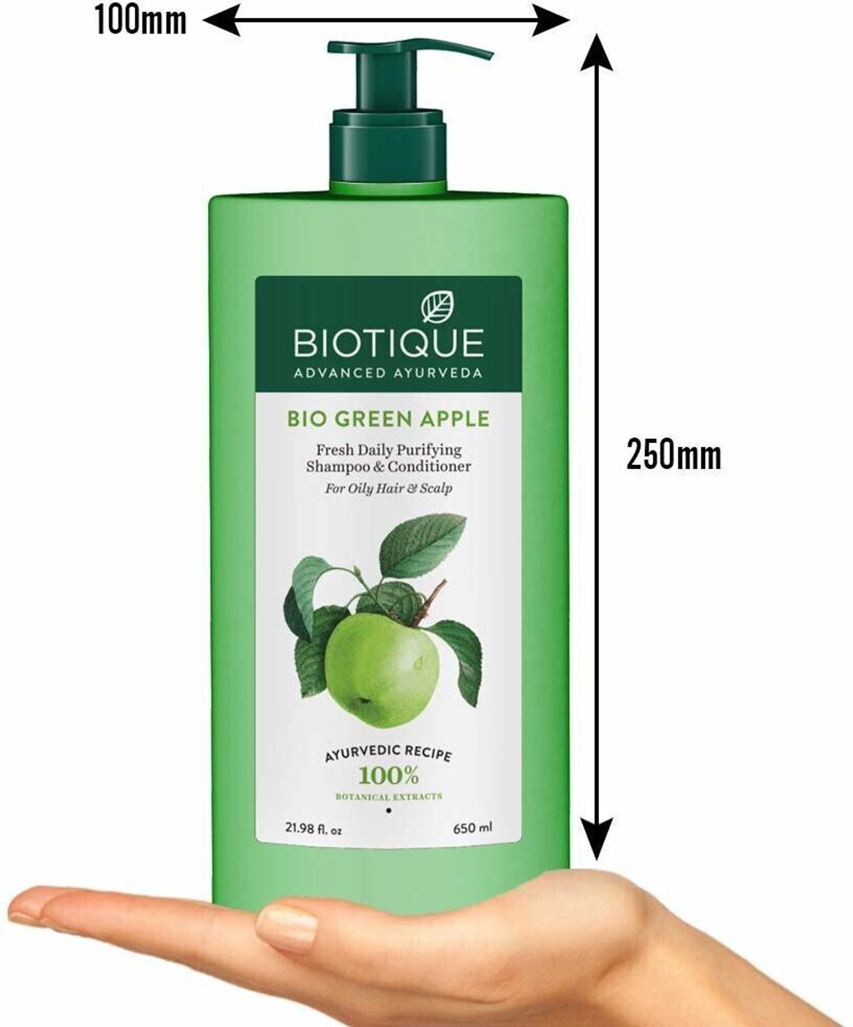 Image of BIOTIQUE Bio Green Apple Fresh Daily Purifying Shampoo & Conditioner (For Oily Hair & Scalp)