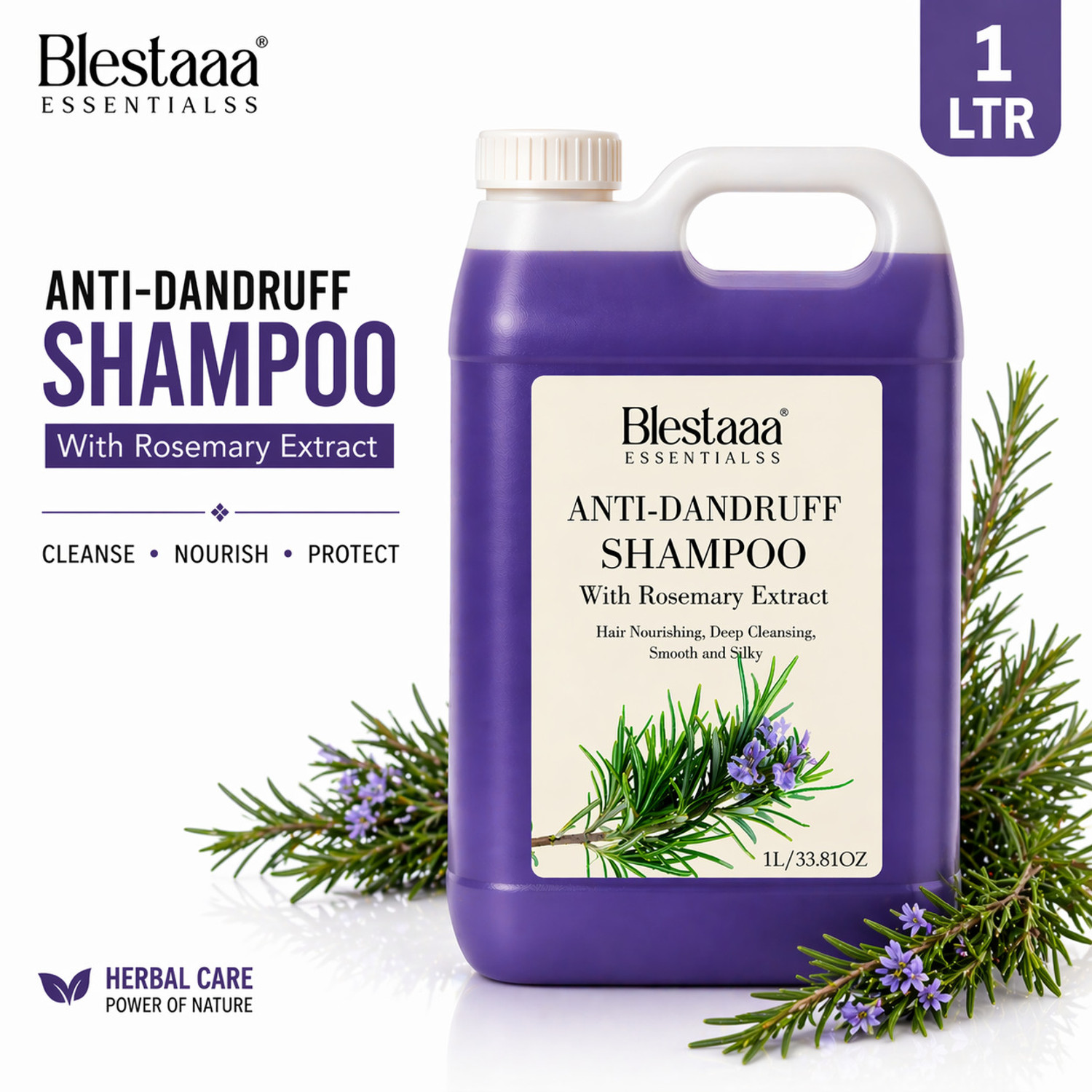 Image of blestaaa essentialss Hair Fall Control Shampoo with Rosemary & Biotin for Reducing Hair Loss
